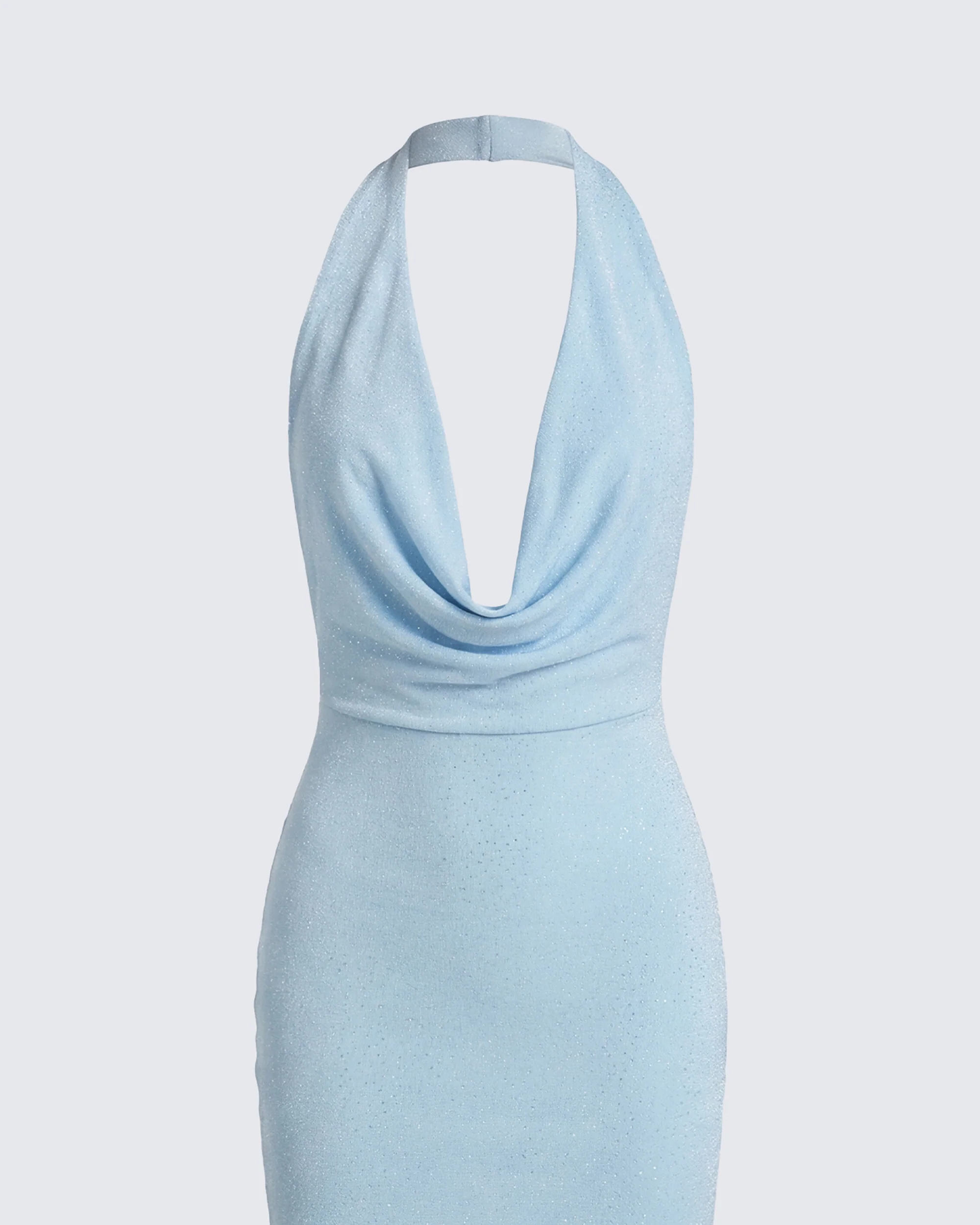 Akimi Blue Sparkle Halter Mini Dress - Image 6