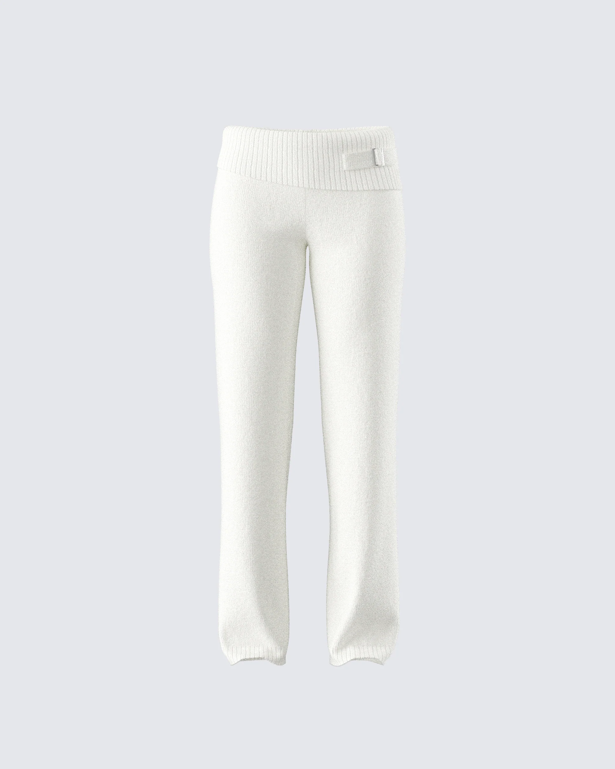 Alyssa White Knit Pant