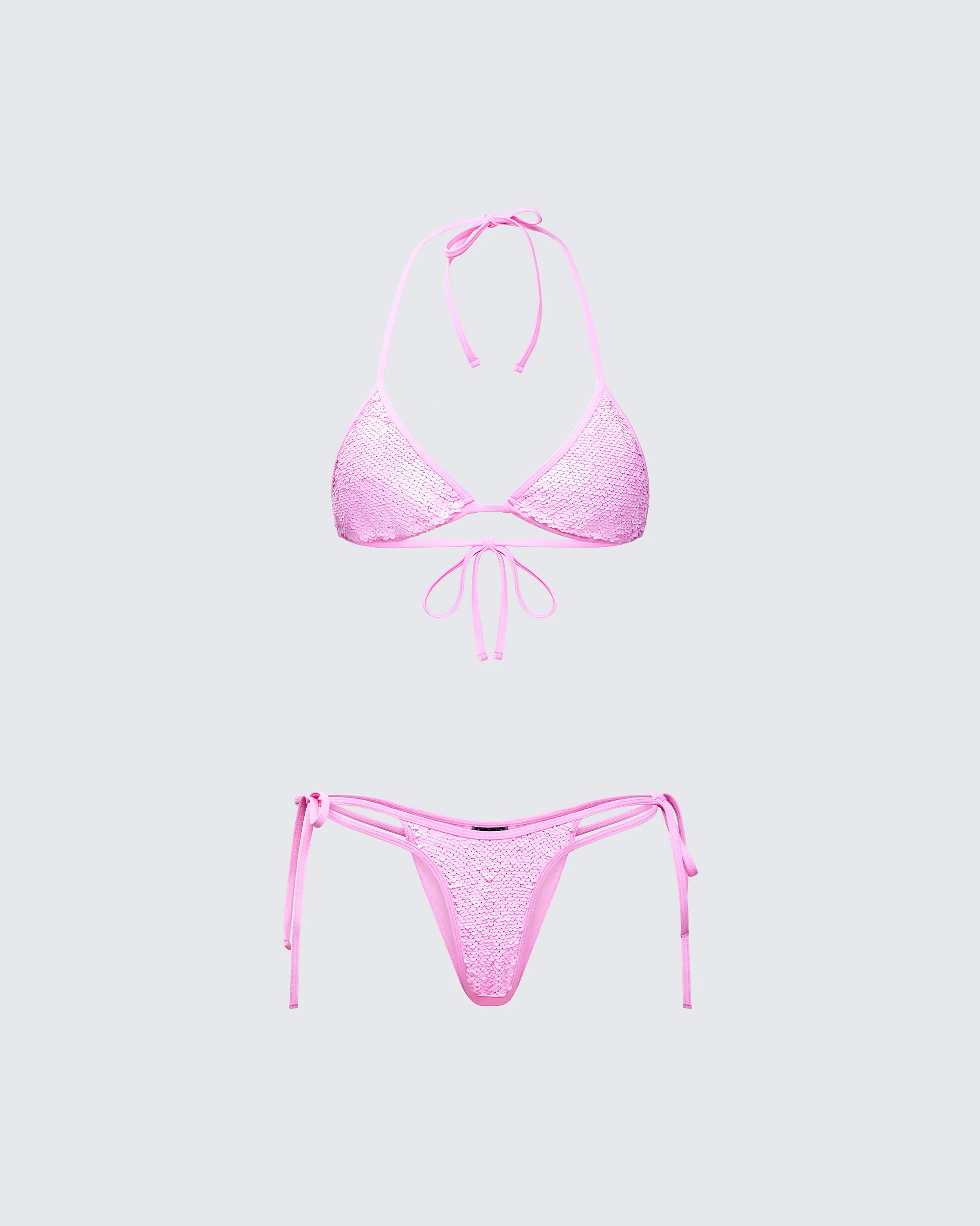 Amal Pink Sequin Bikini Set