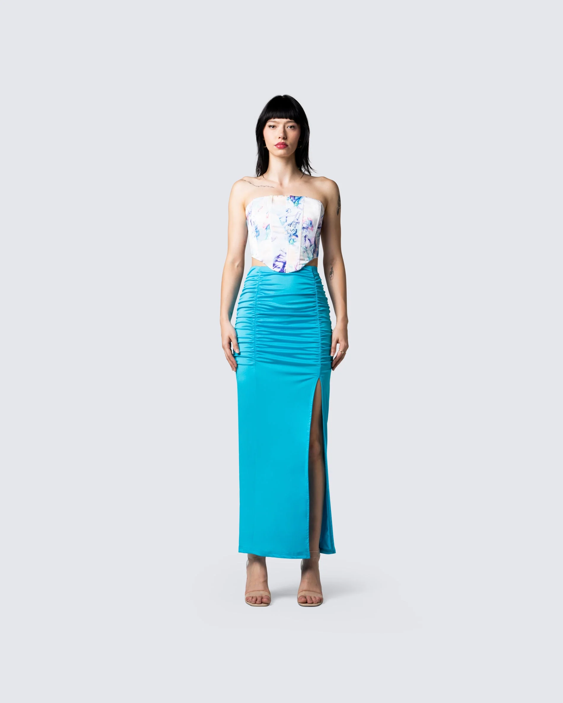 Annalise Blue Maxi Skirt - Image 4