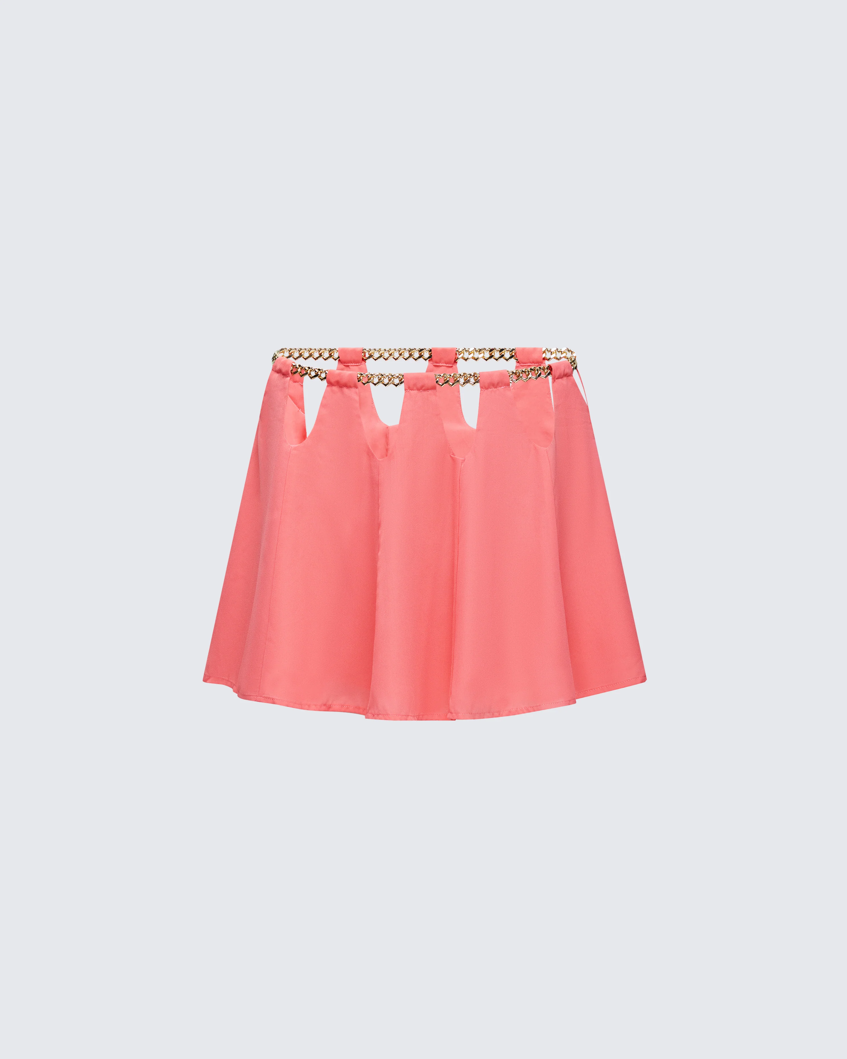 Arla Pink Heart Chain Mini Skirt
