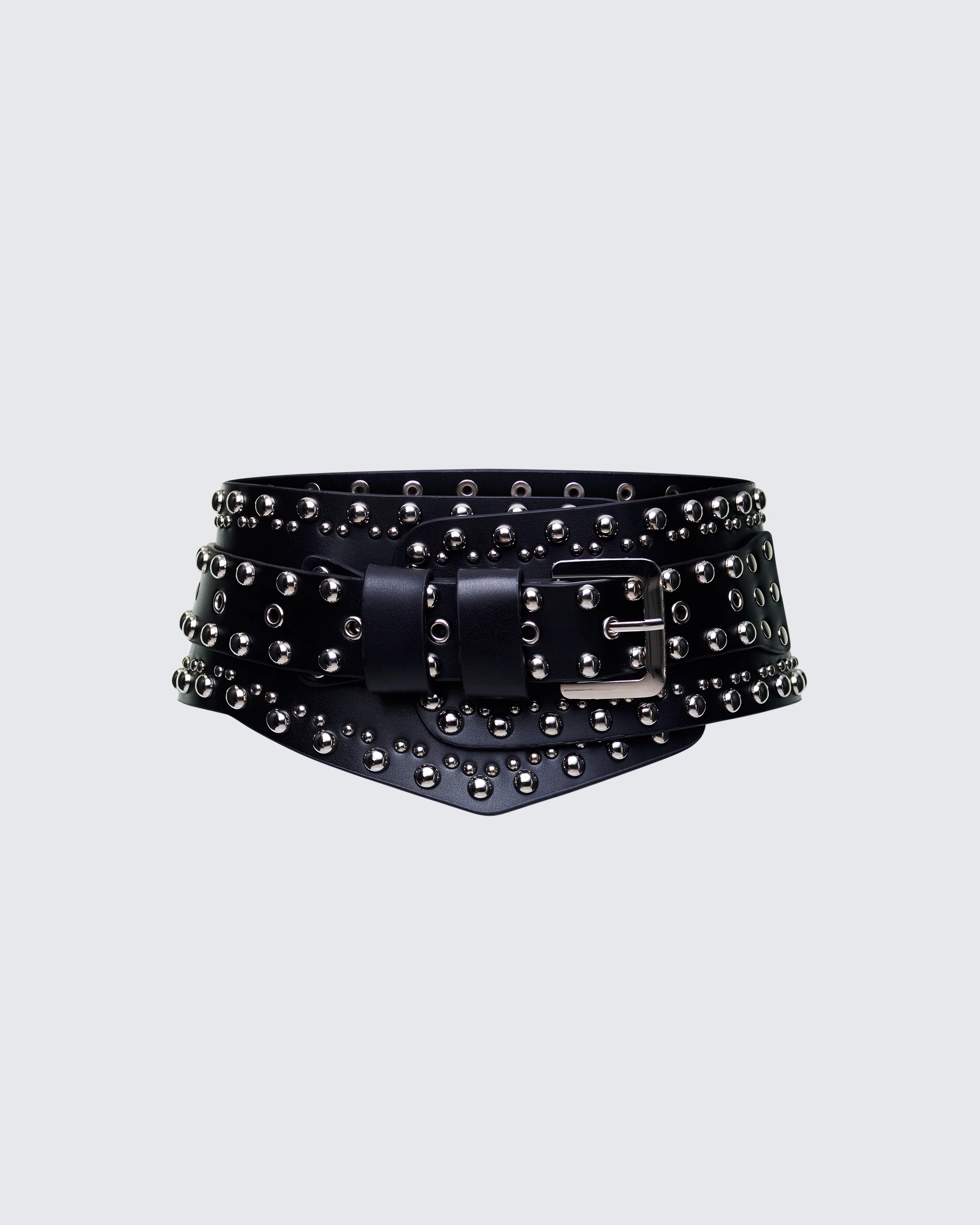 Aerilyn Black Double Wrap Studded Western Hip Belt
