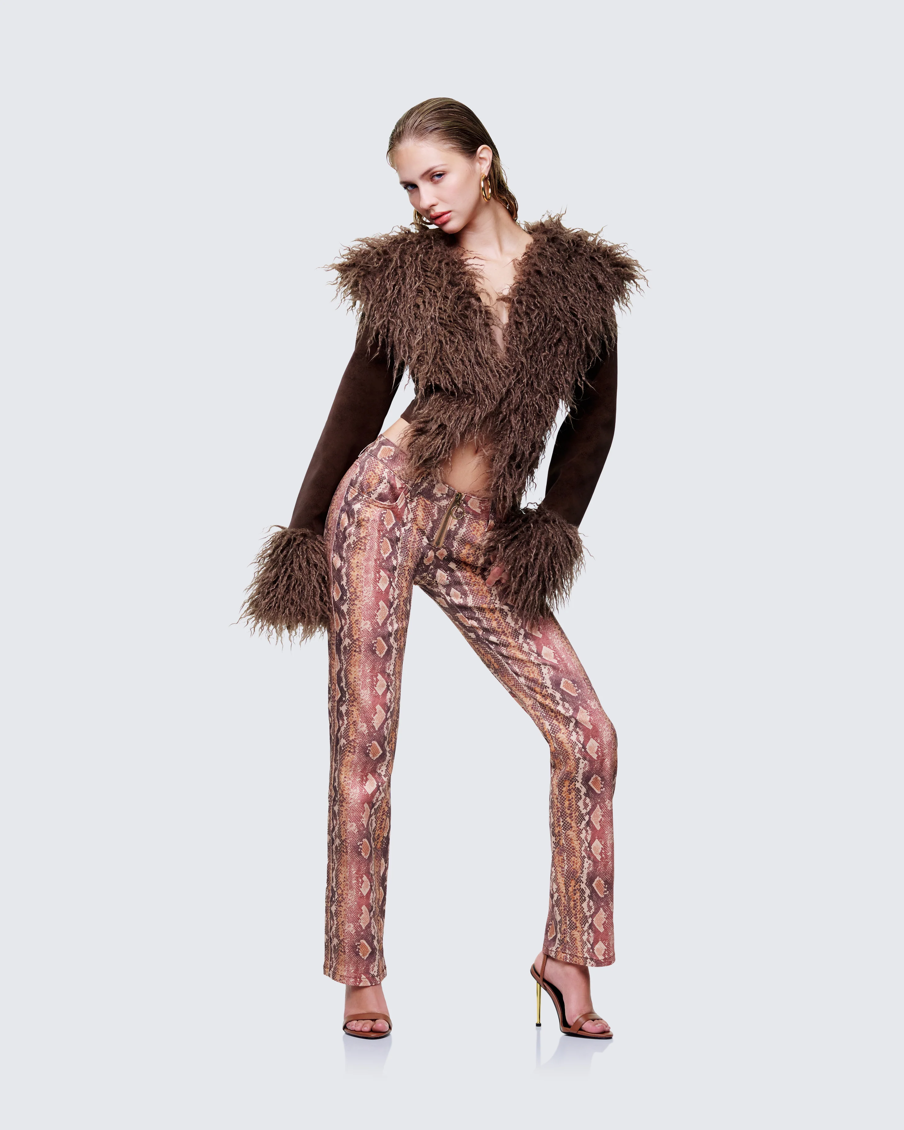 Athena Natural Snake Print Jeans - Image 5
