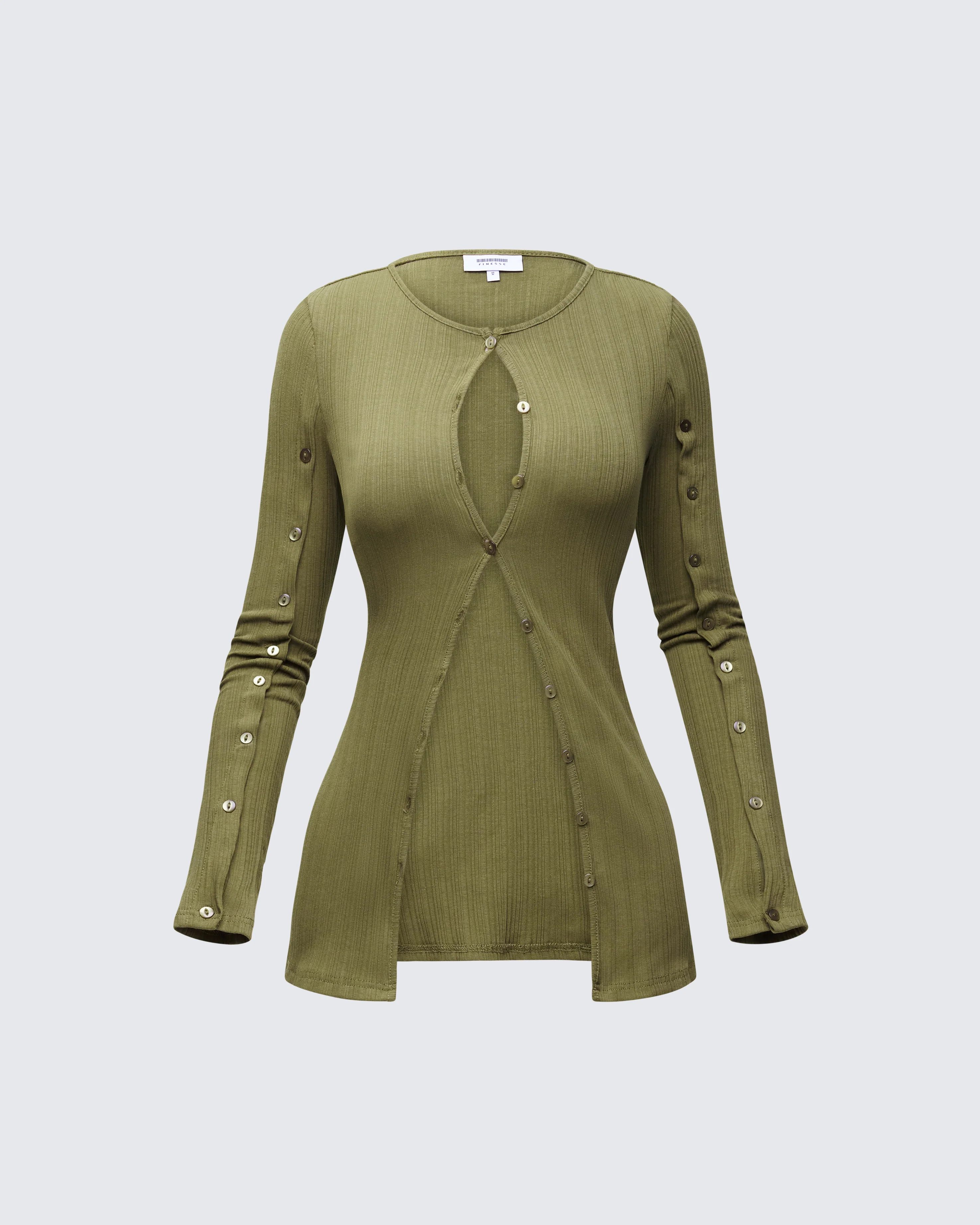 Aven Olive Texture Button Up Shirt