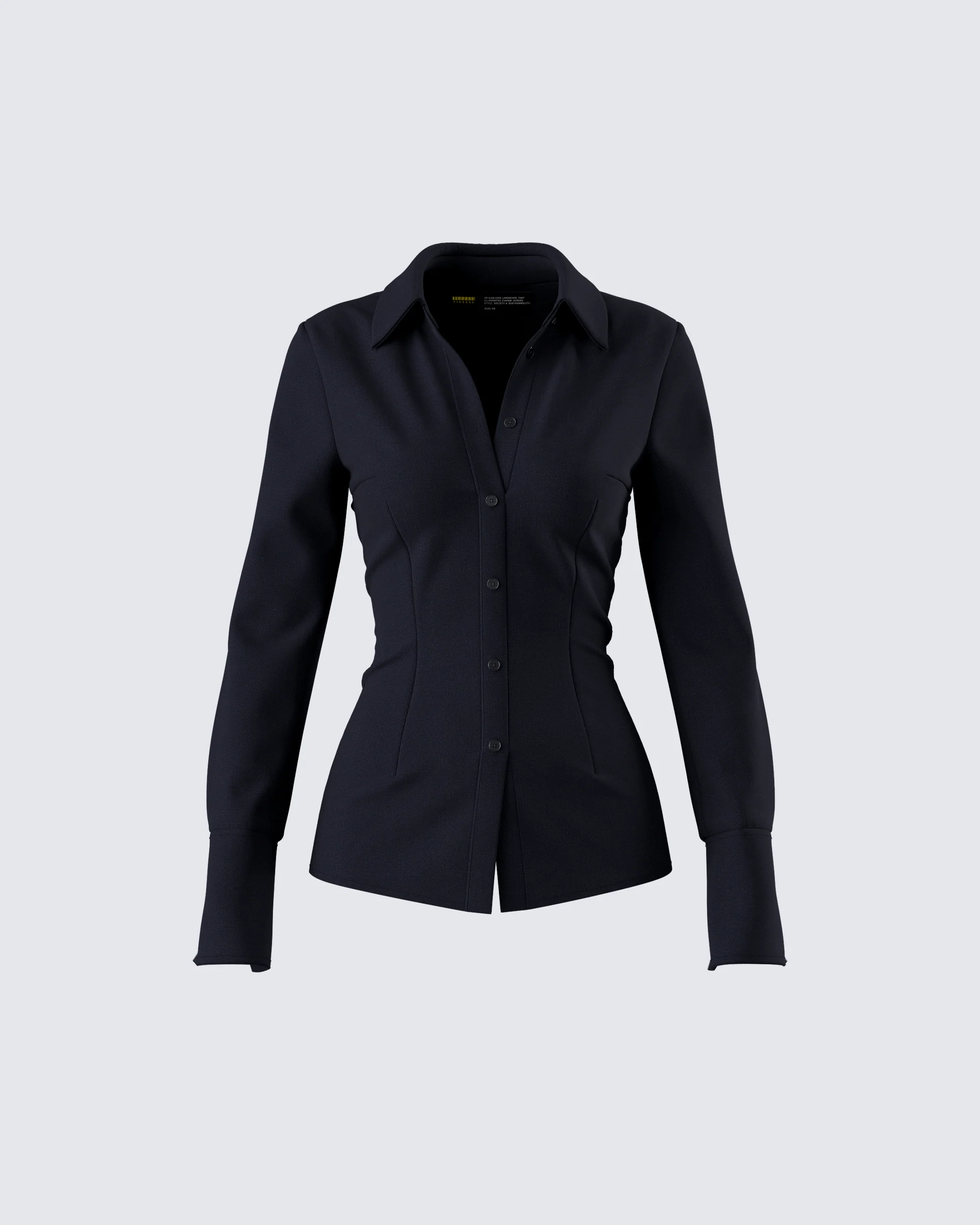 Avyanna Black Fitted Shirt