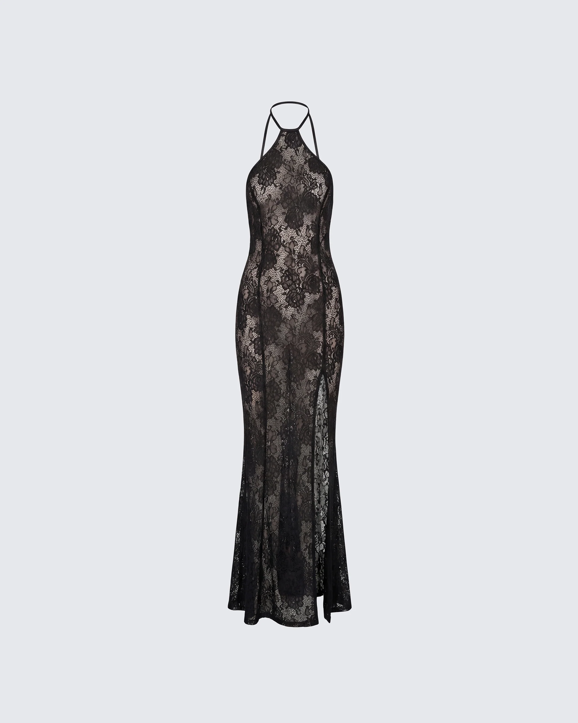Babette Black Lace Sheer Maxi Dress