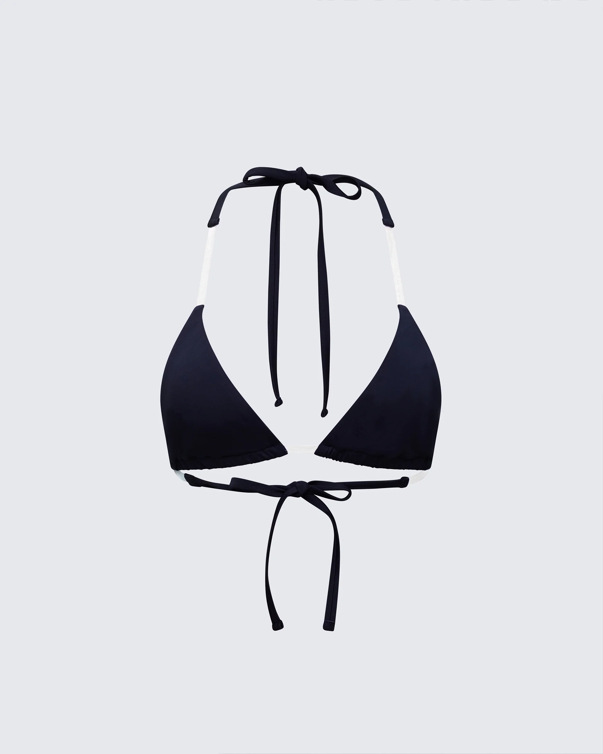Beth Black Clear Strap Bikini Top