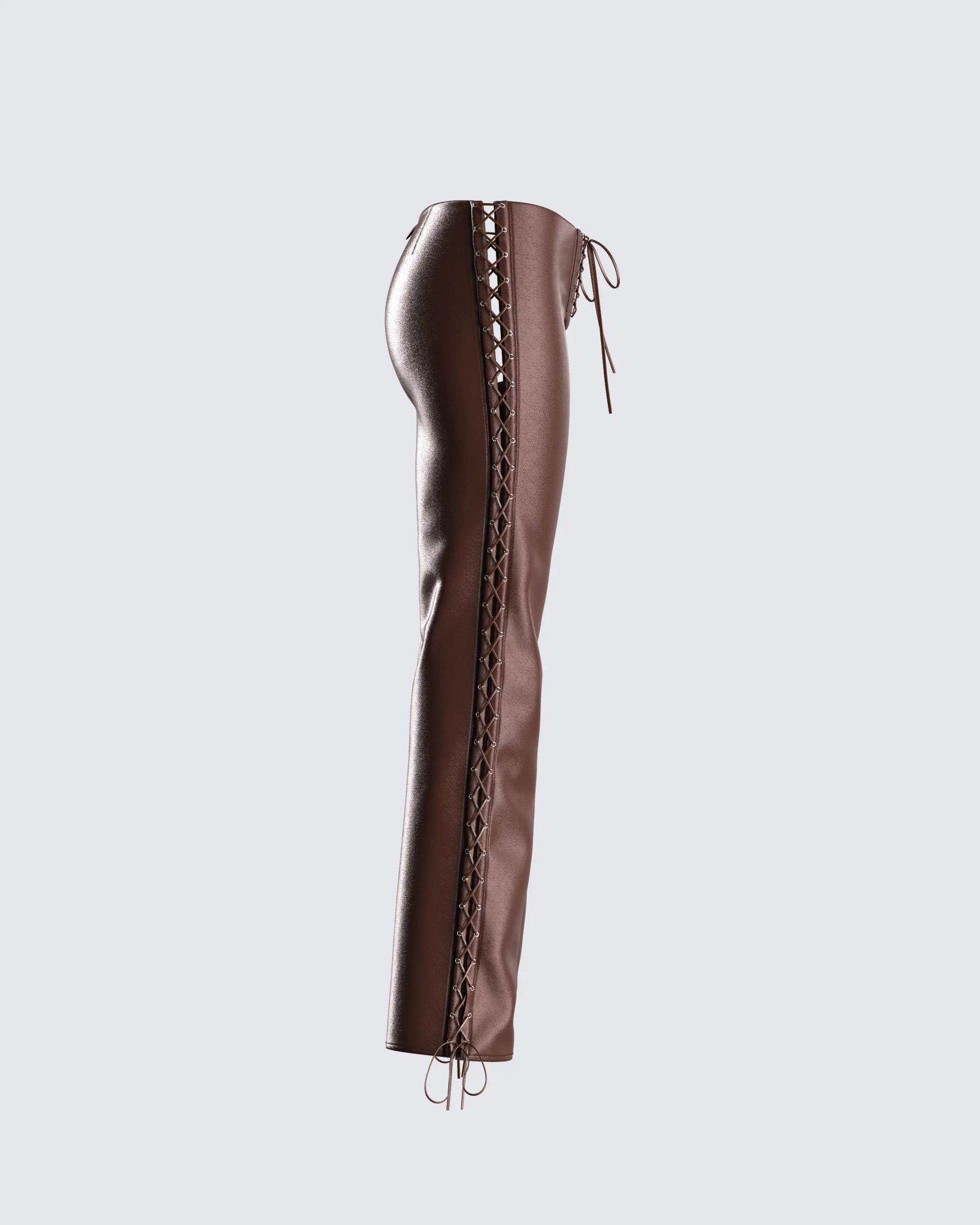 Bette Brown Lace Up Pants - Image 2