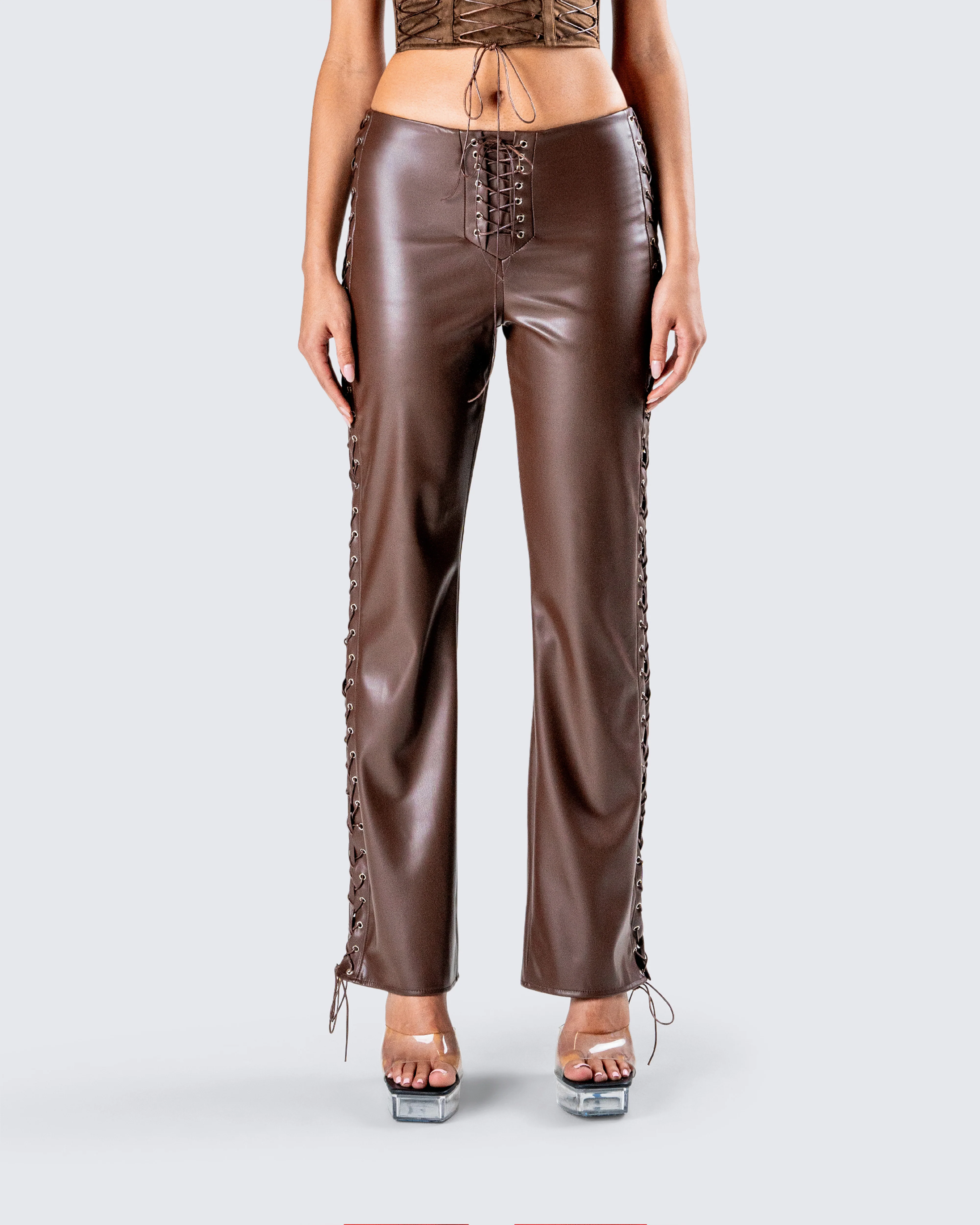Bette Brown Lace Up Pants - Image 4