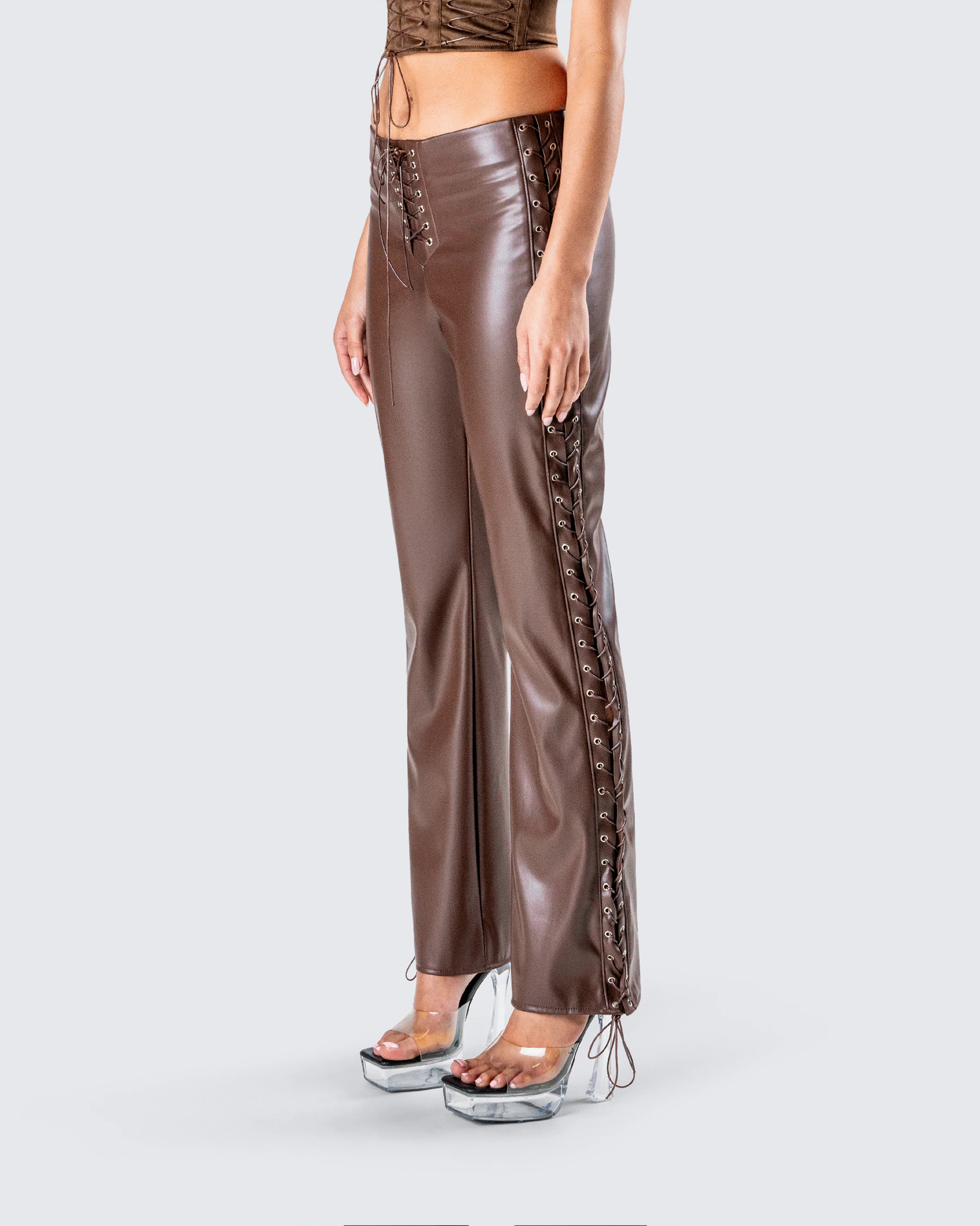 Bette Brown Lace Up Pants - Image 5