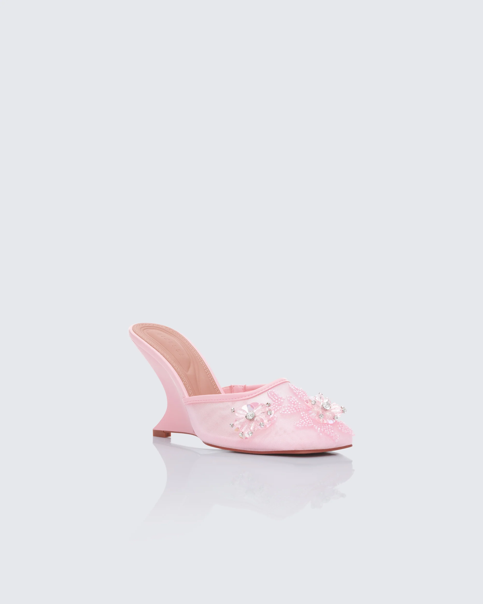 Brandi Pink Mesh Wedge Sandal - Image 2