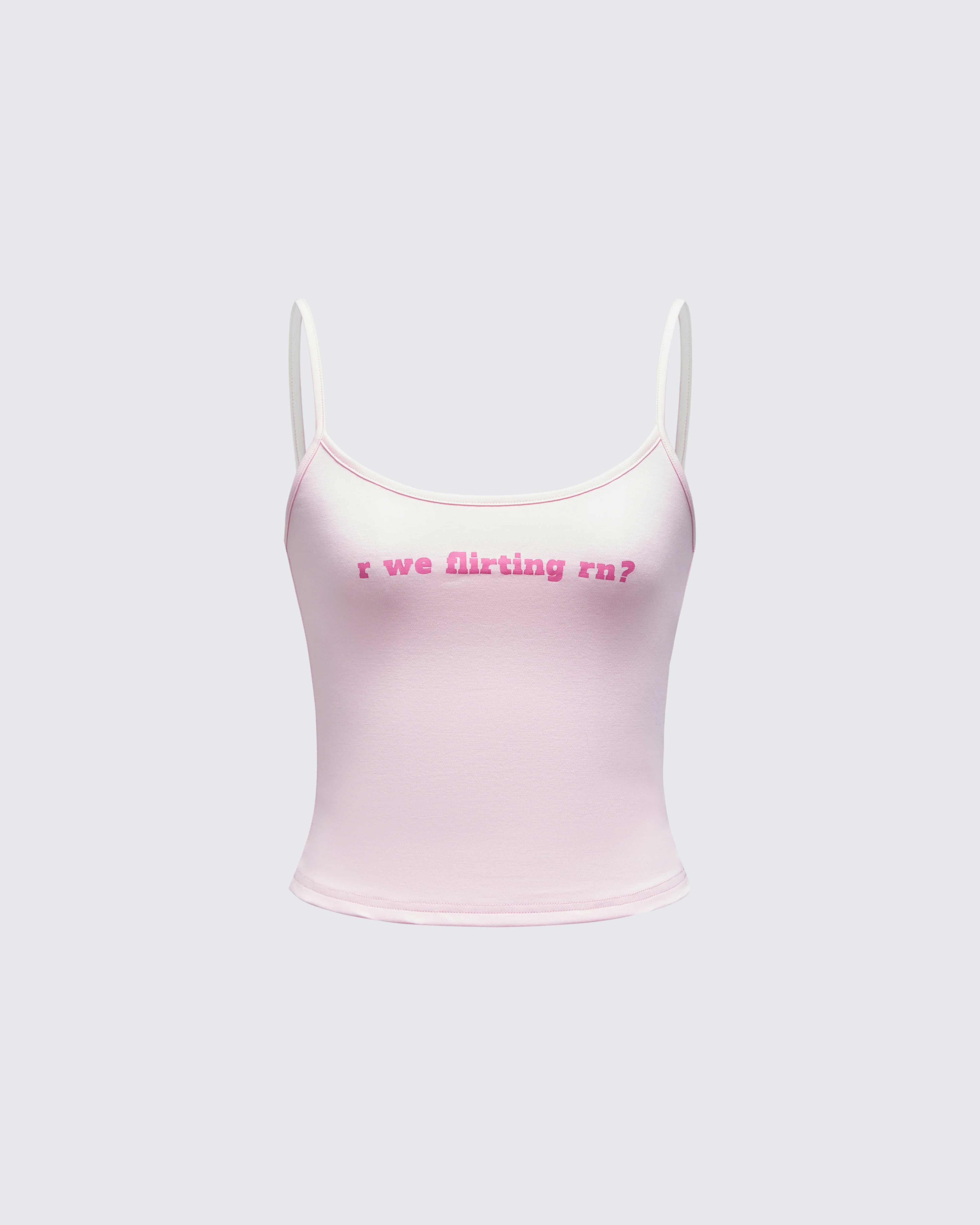 Callie Pink Slogan Jersey Cami Top