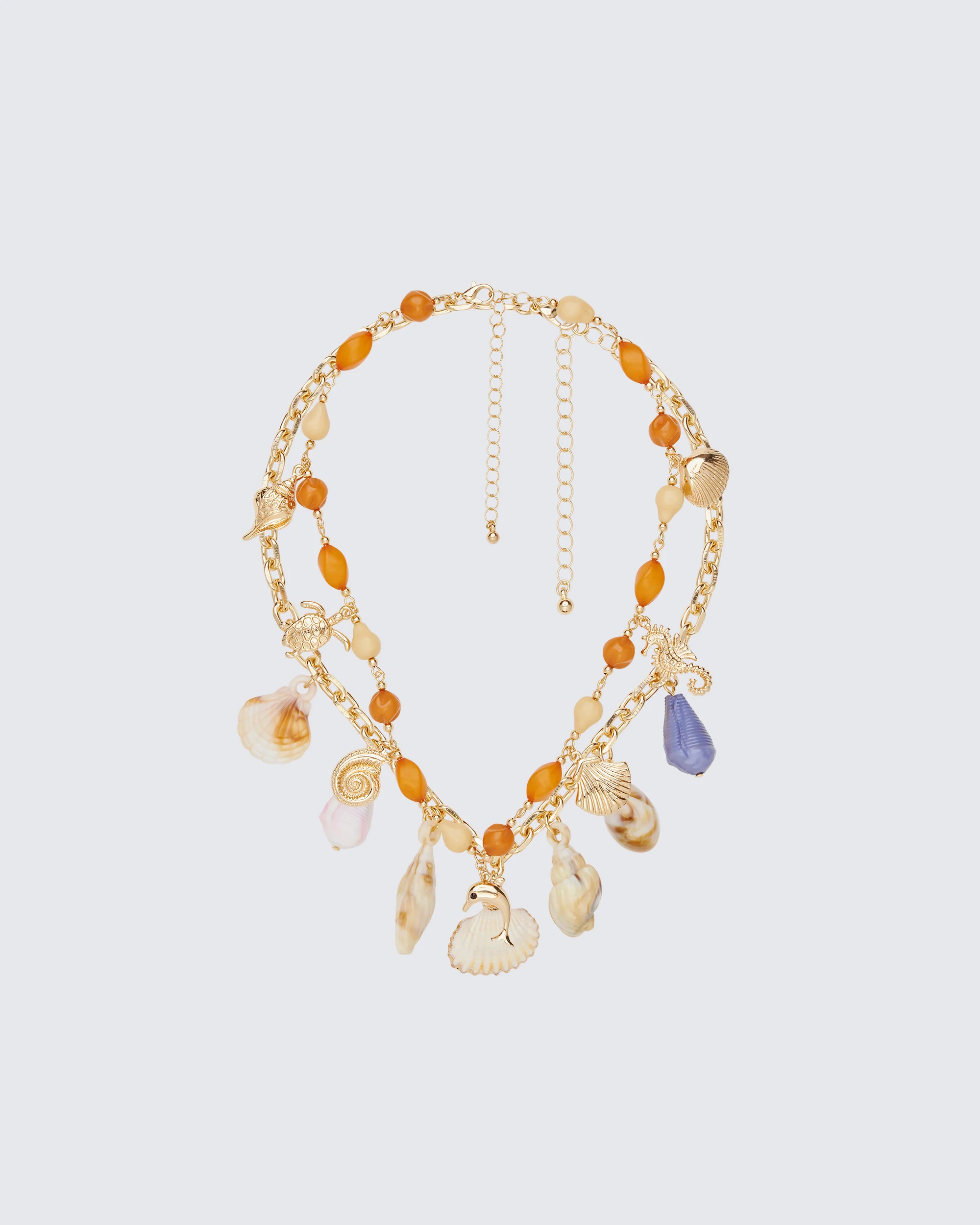 Chantara Gold MultI Shell Charm Necklace