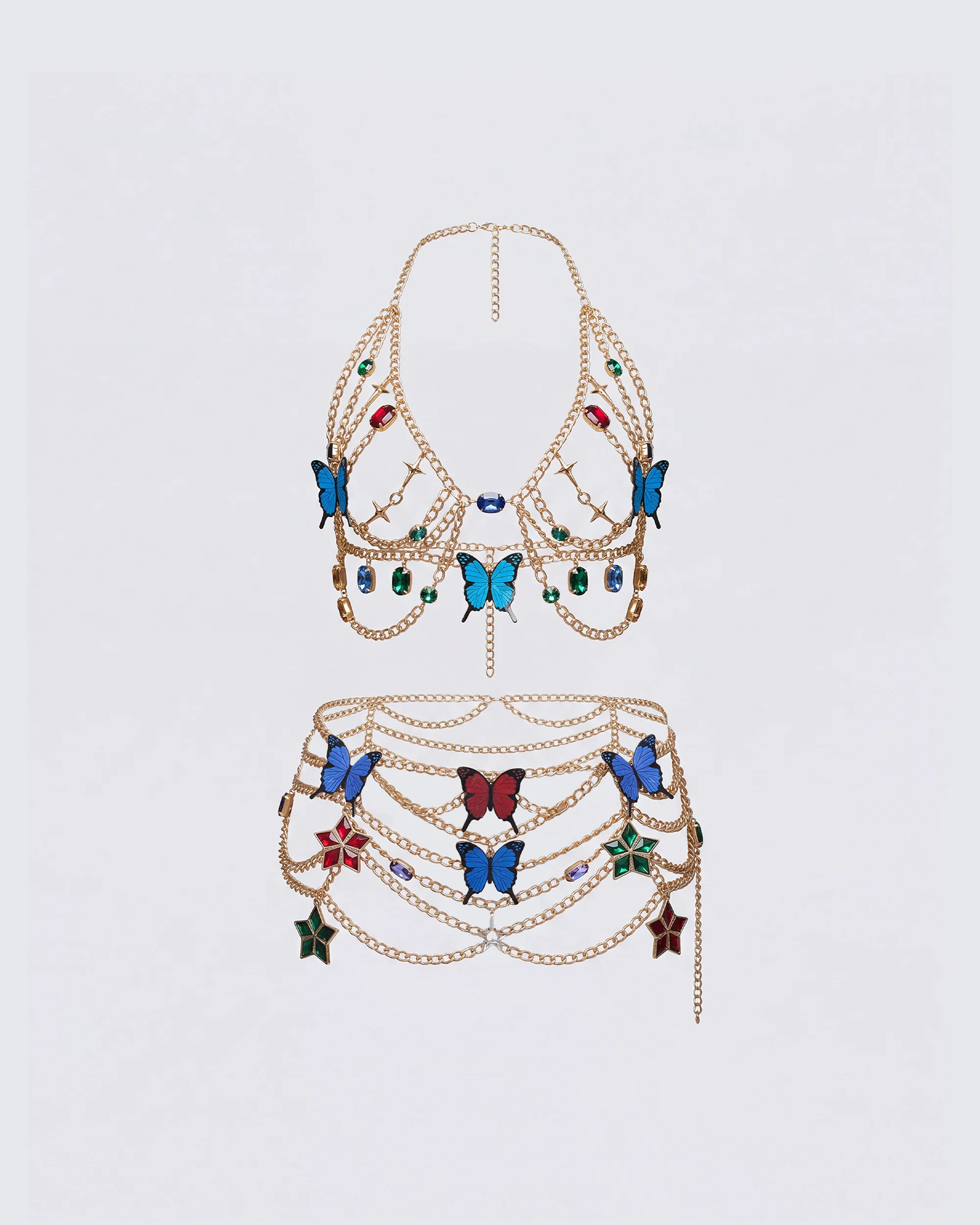 Chara Gold Tone Butterfly Set