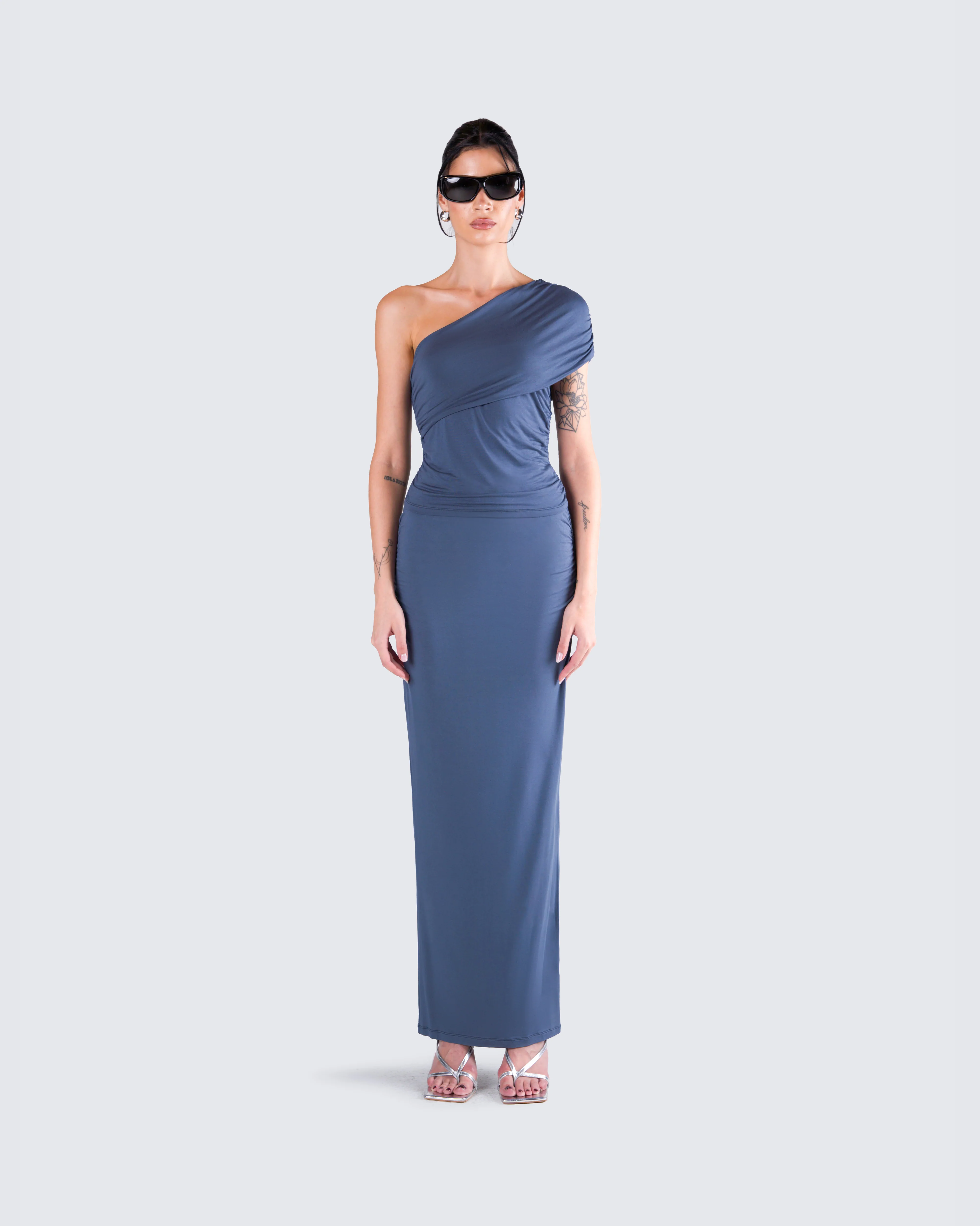 Charlize Navy Maxi Skirt - Image 4