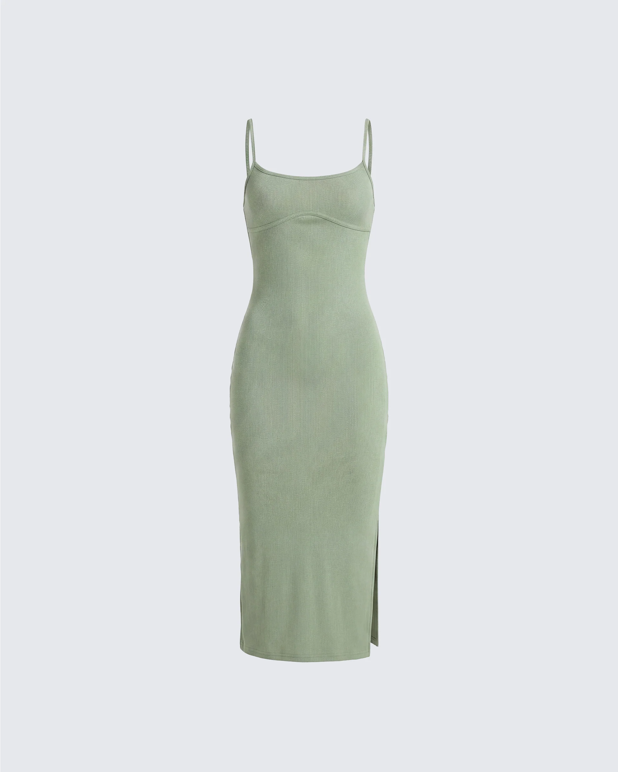 Christa Sage Rib Midi Dress