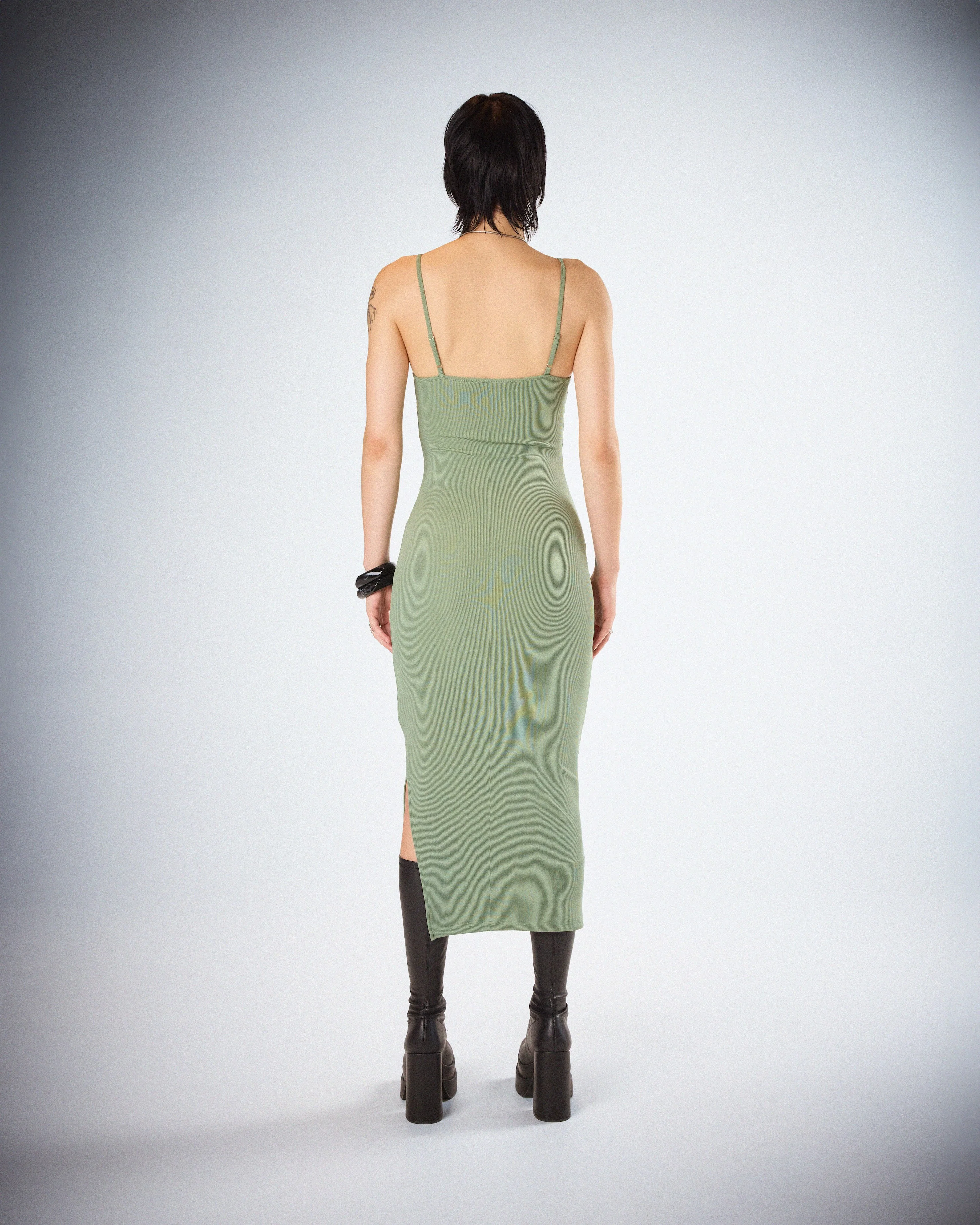 Christa Sage Rib Midi Dress - Image 6