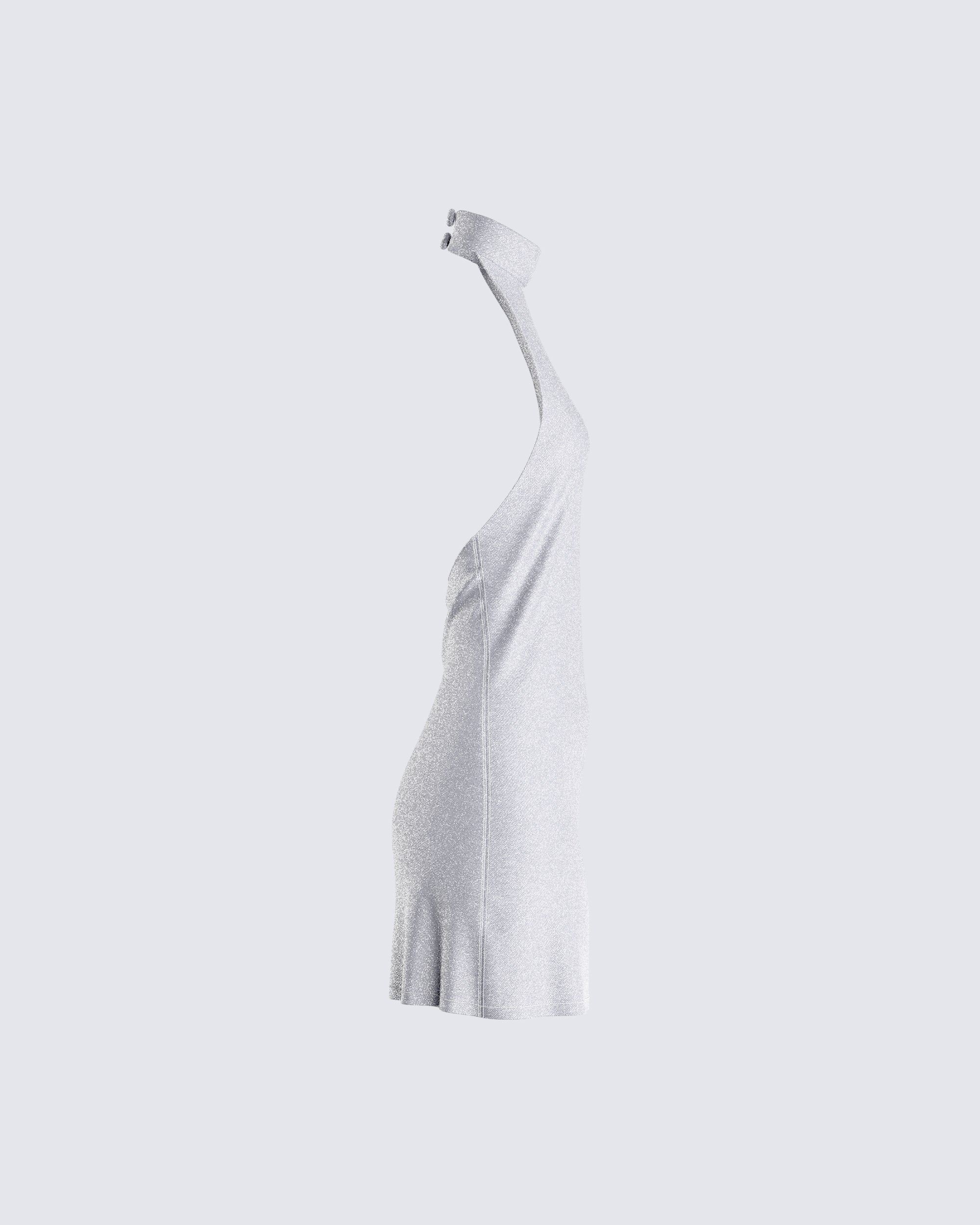 Cinder Grey Halter Mini Dress - Image 2