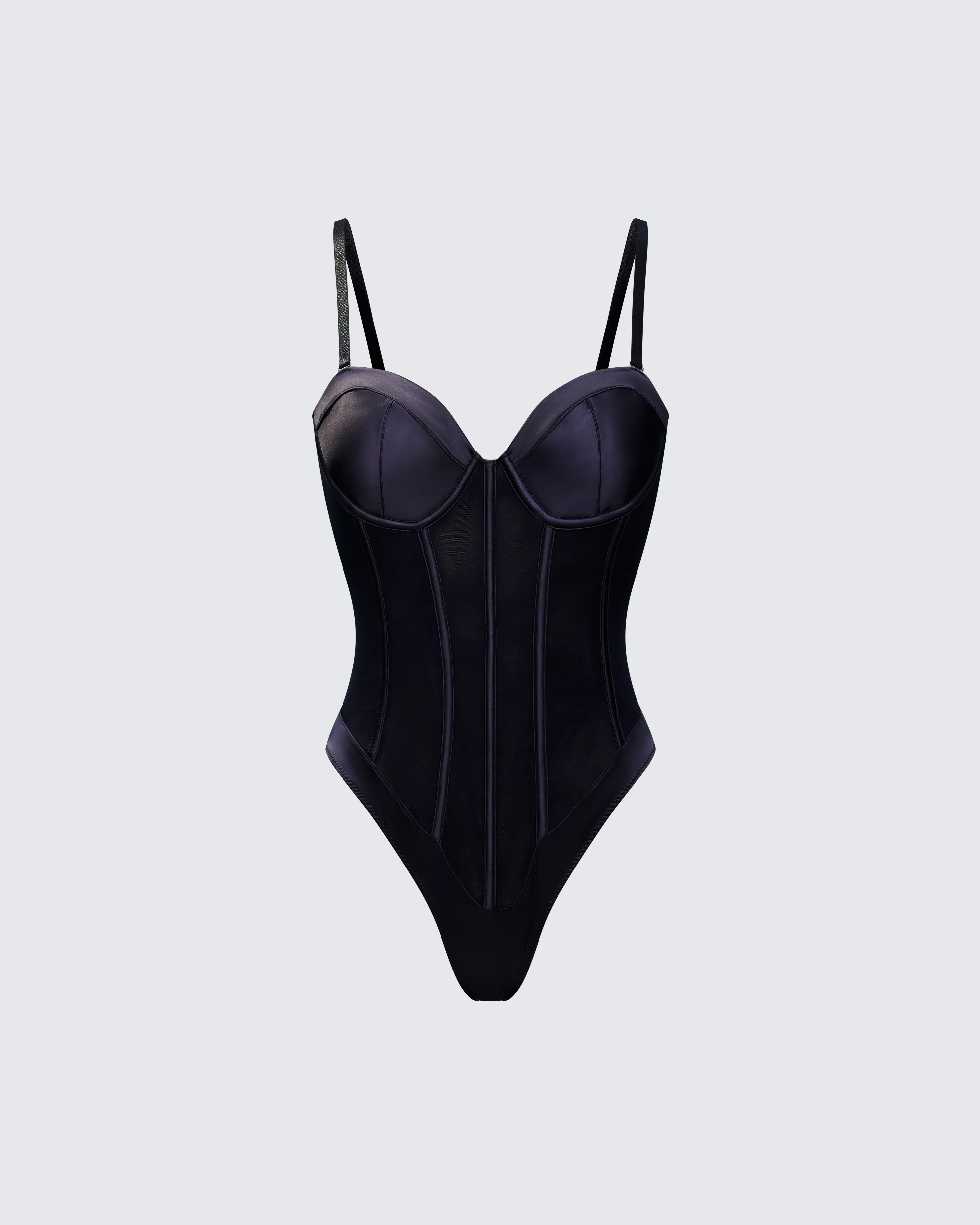 Cinderella Black Mesh Detachable Strap Bodysuit