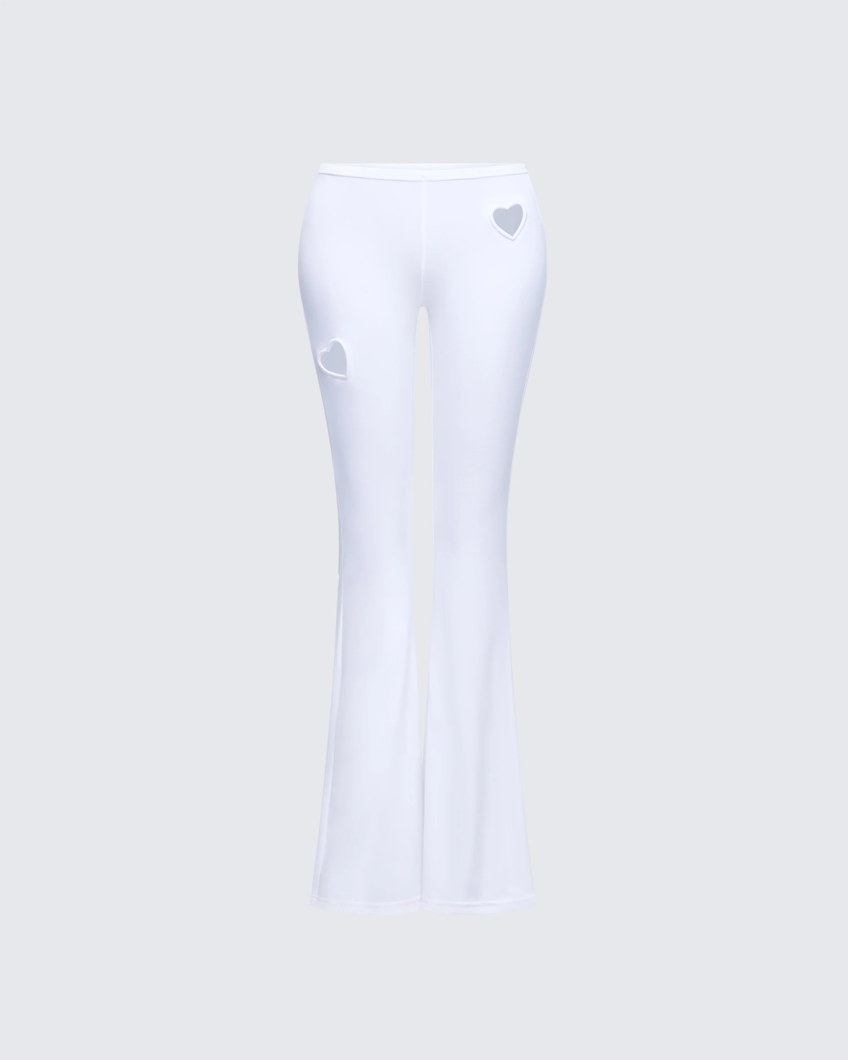 Cora White Jersey Heart Detail Pant