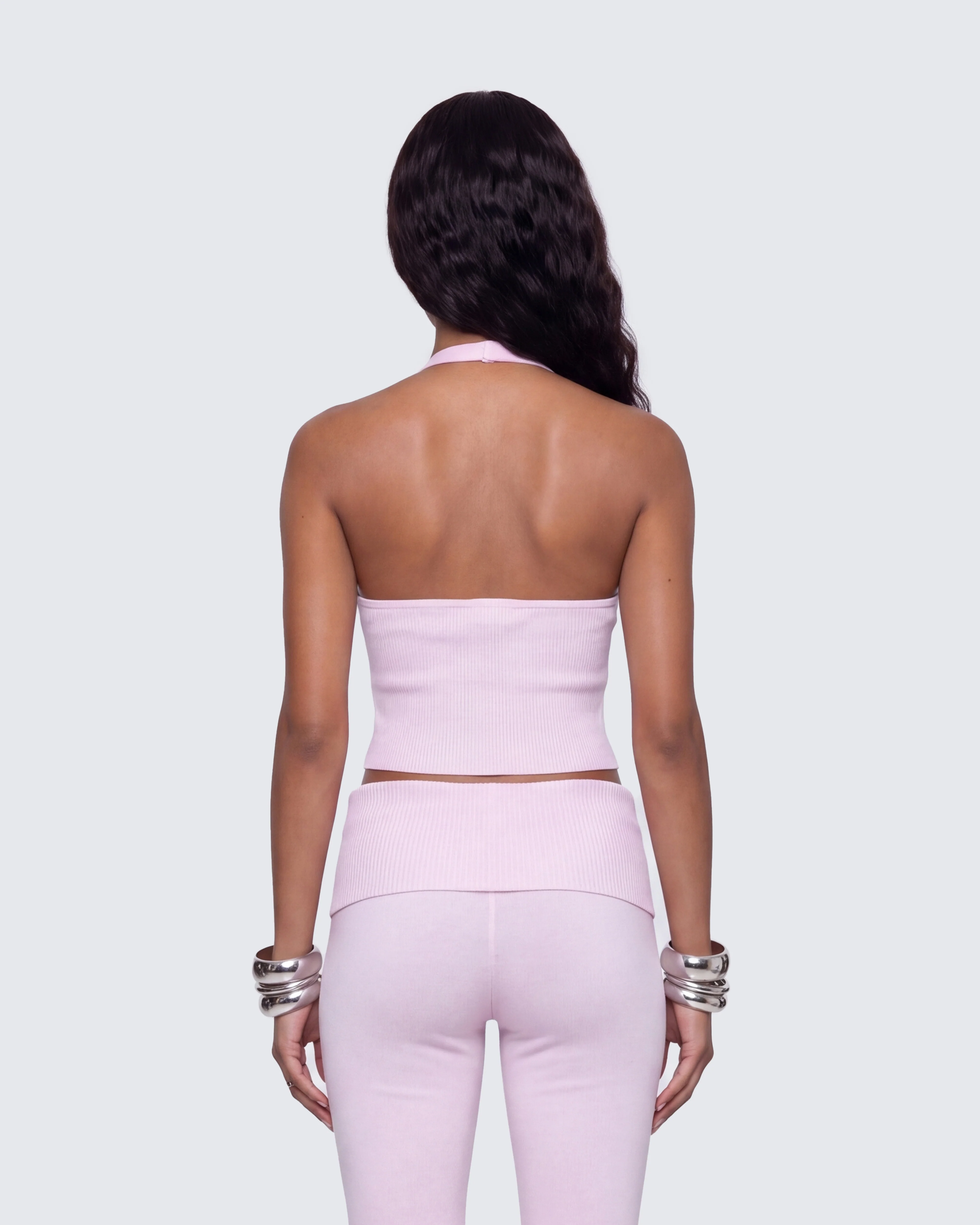 Corah Pink Knit Halter Top - Image 4