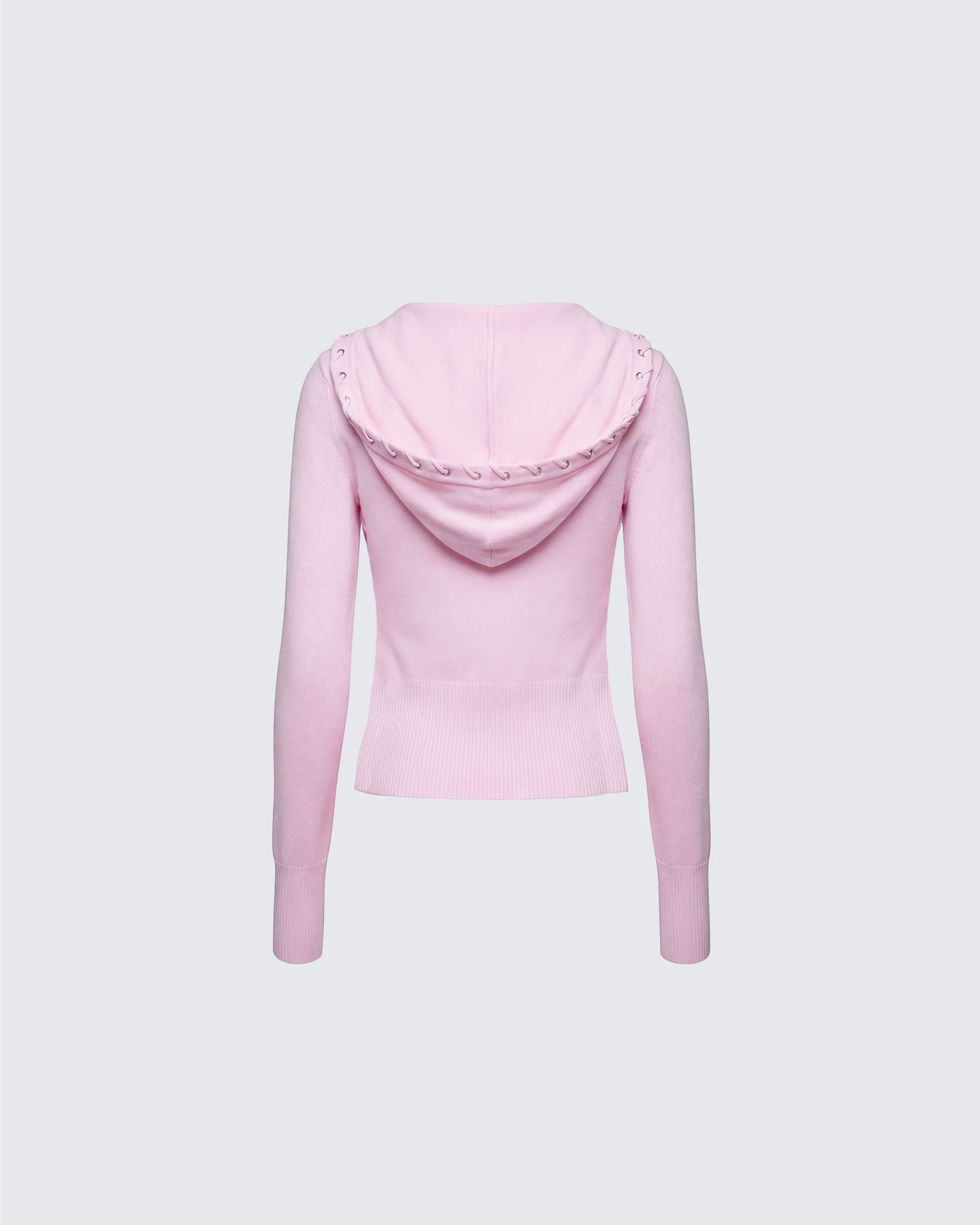 Corah Pink Knit Laced Hoodie - Image 2