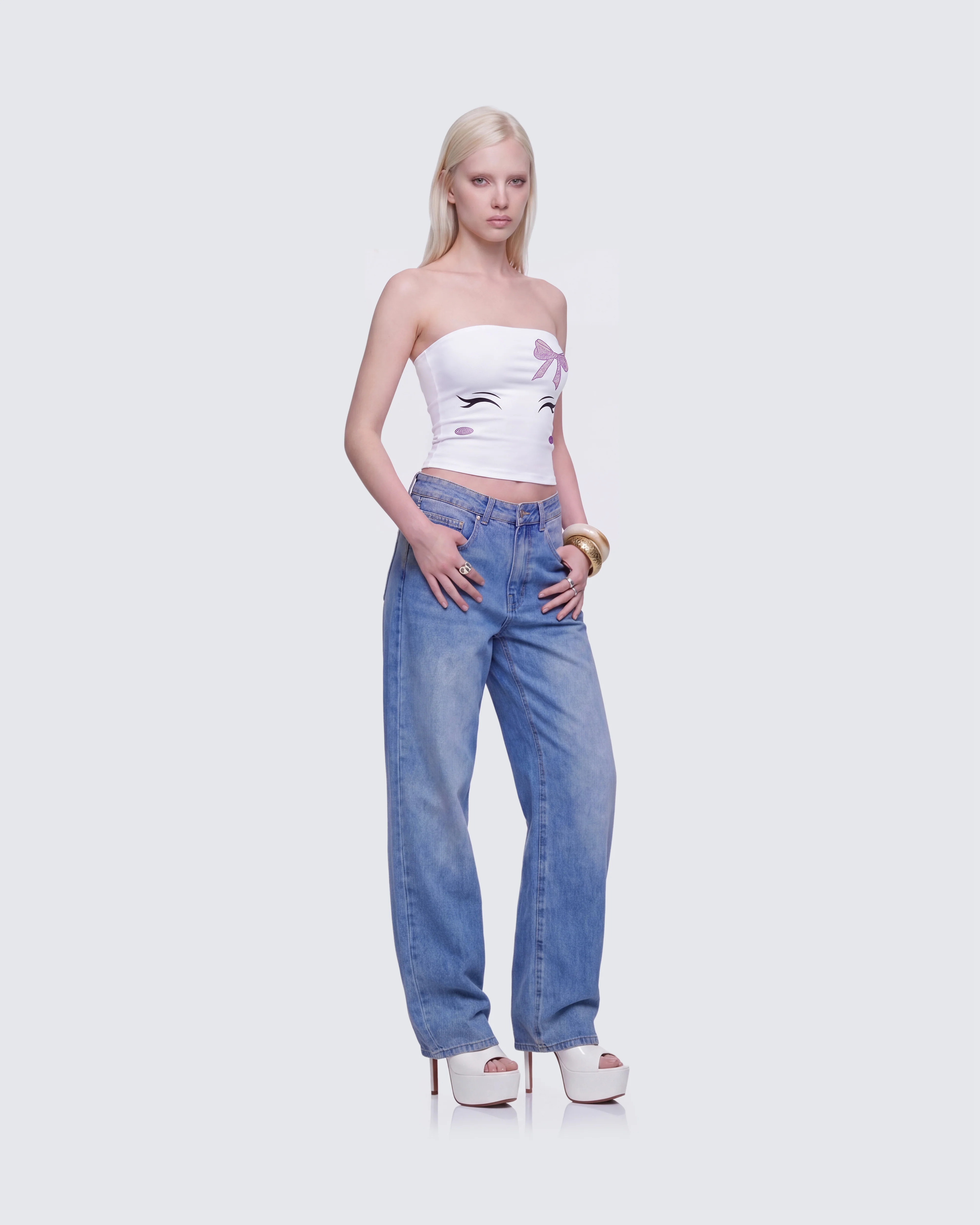 Dane White Graphic Tube Top - Image 6