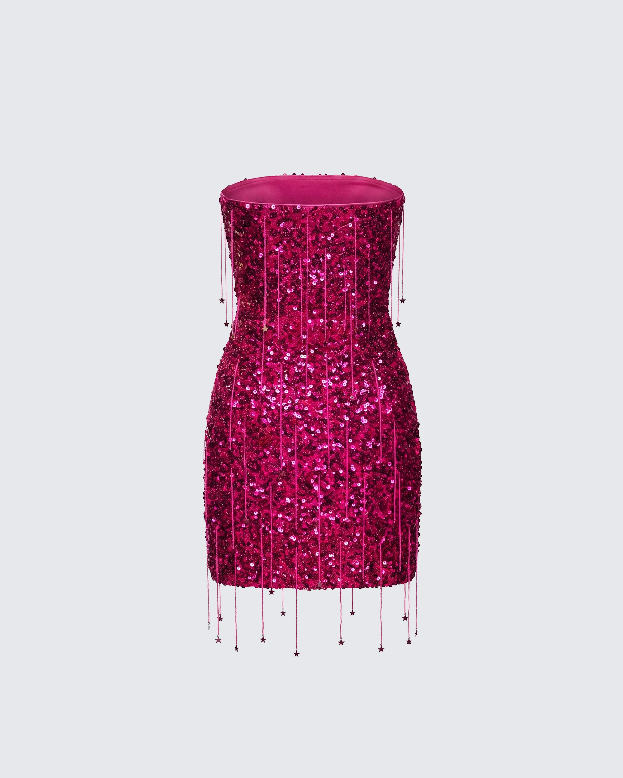 Darcie Pink Hand Beaded Sequin Mini Dress - Image 2