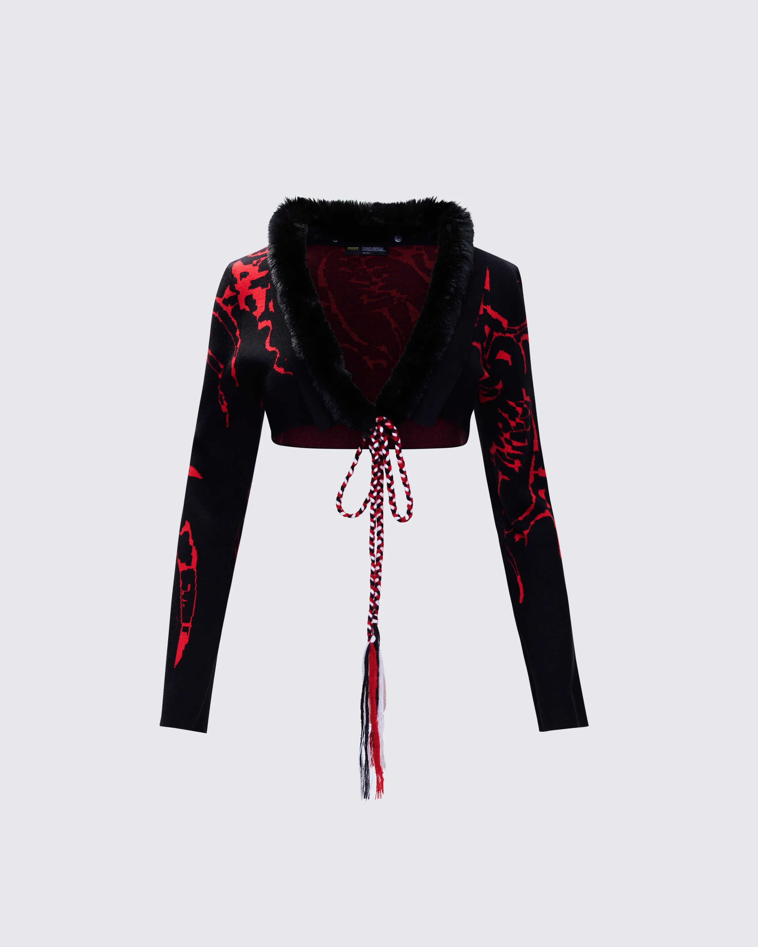Dena Black Intarsia Knit Shrug