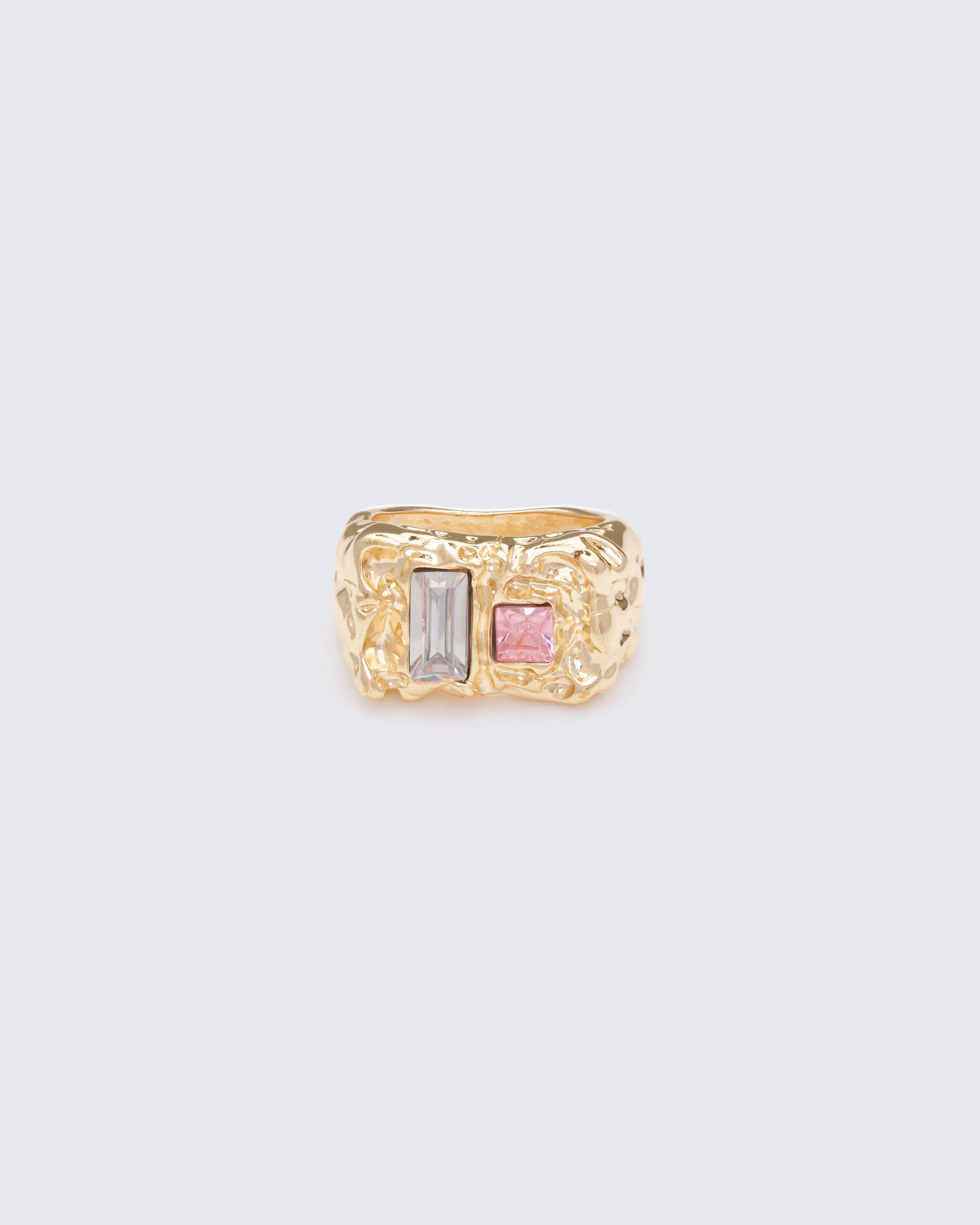 Disa Gold Molten Gem Ring