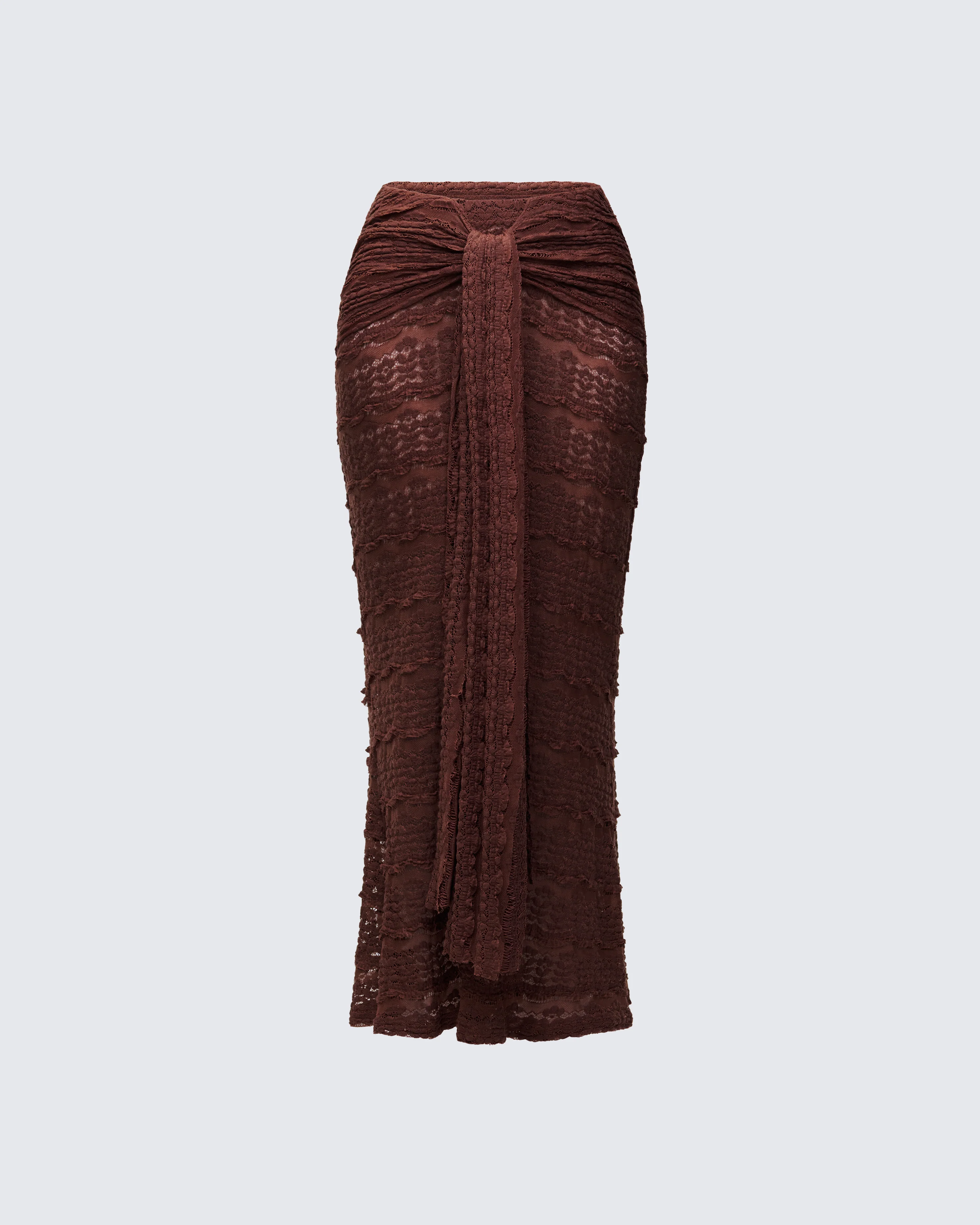 Dreya Brown Textured Maxi Skirt
