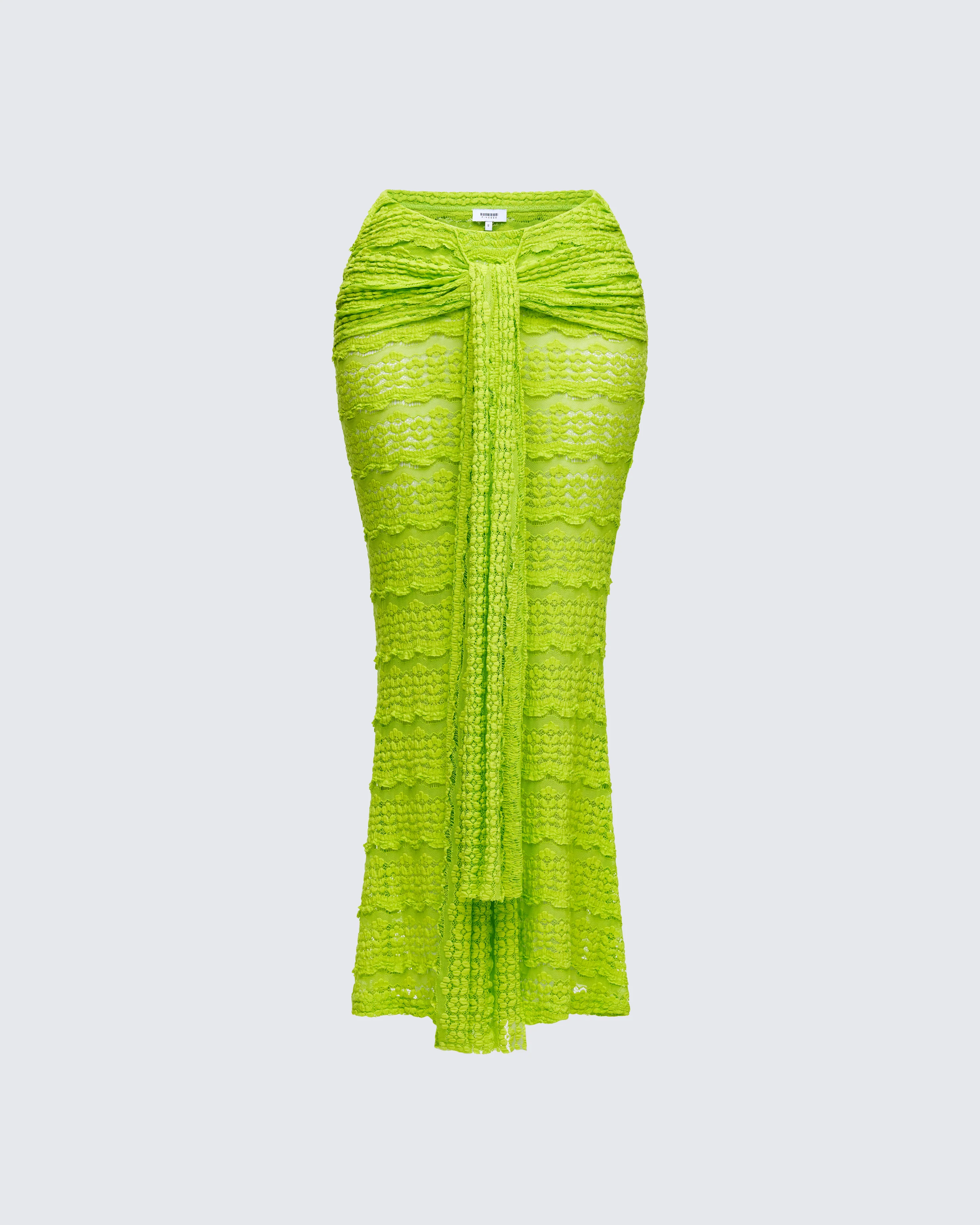Dreya Green Textured Maxi Skirt