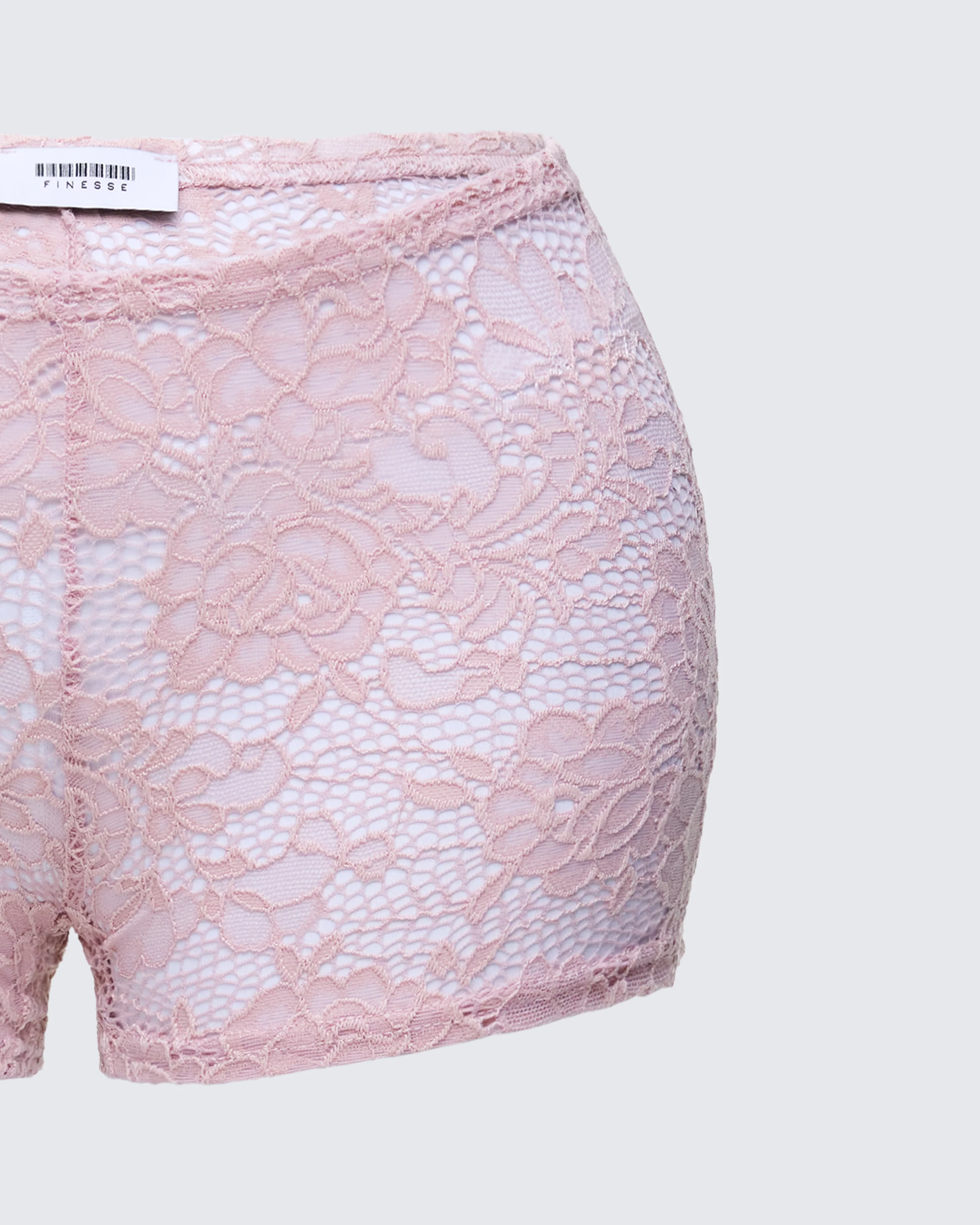 Efia Pink Lace Micro MinI Shorts - Image 6