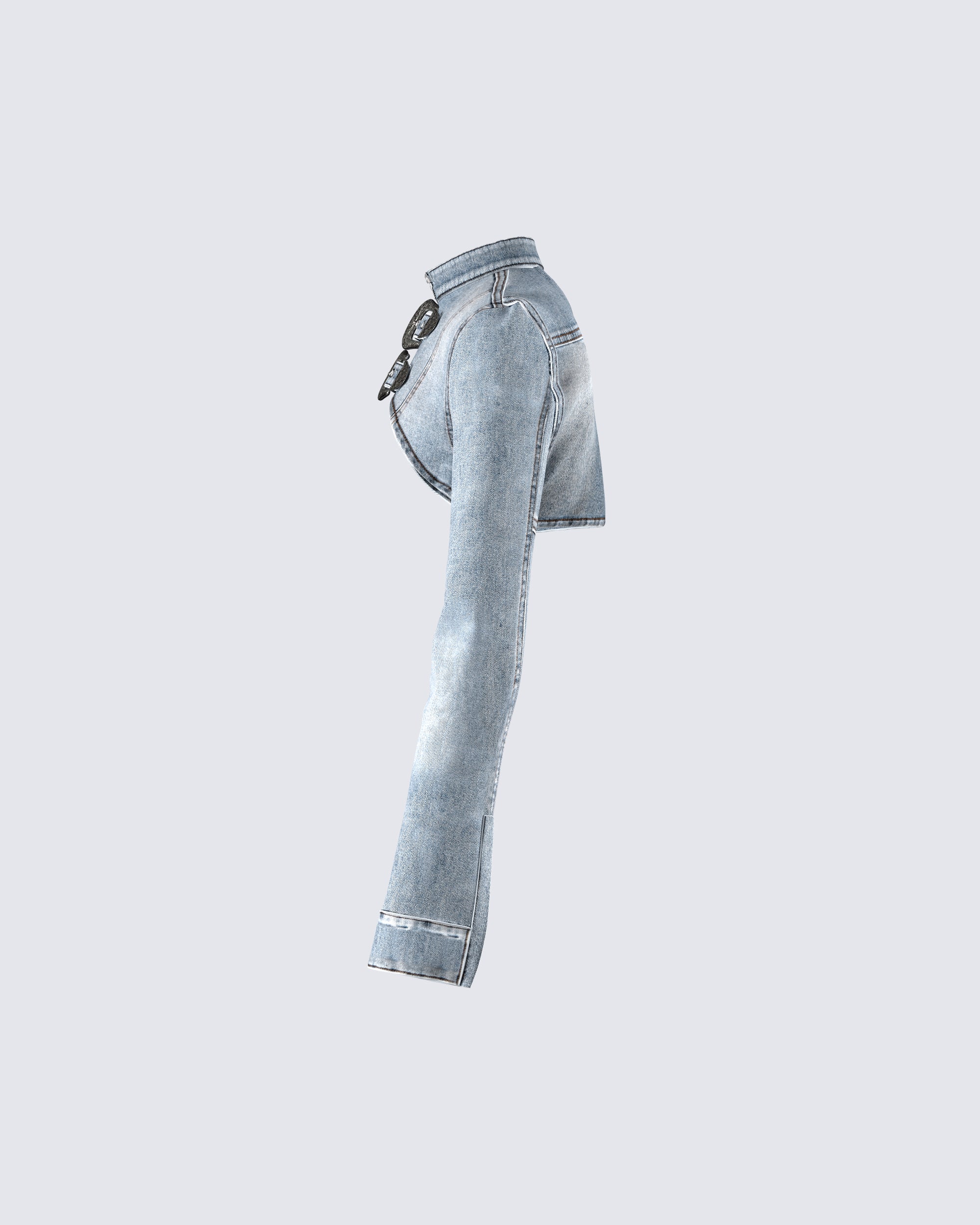 Eirene Cropped Denim Jacket - Image 2