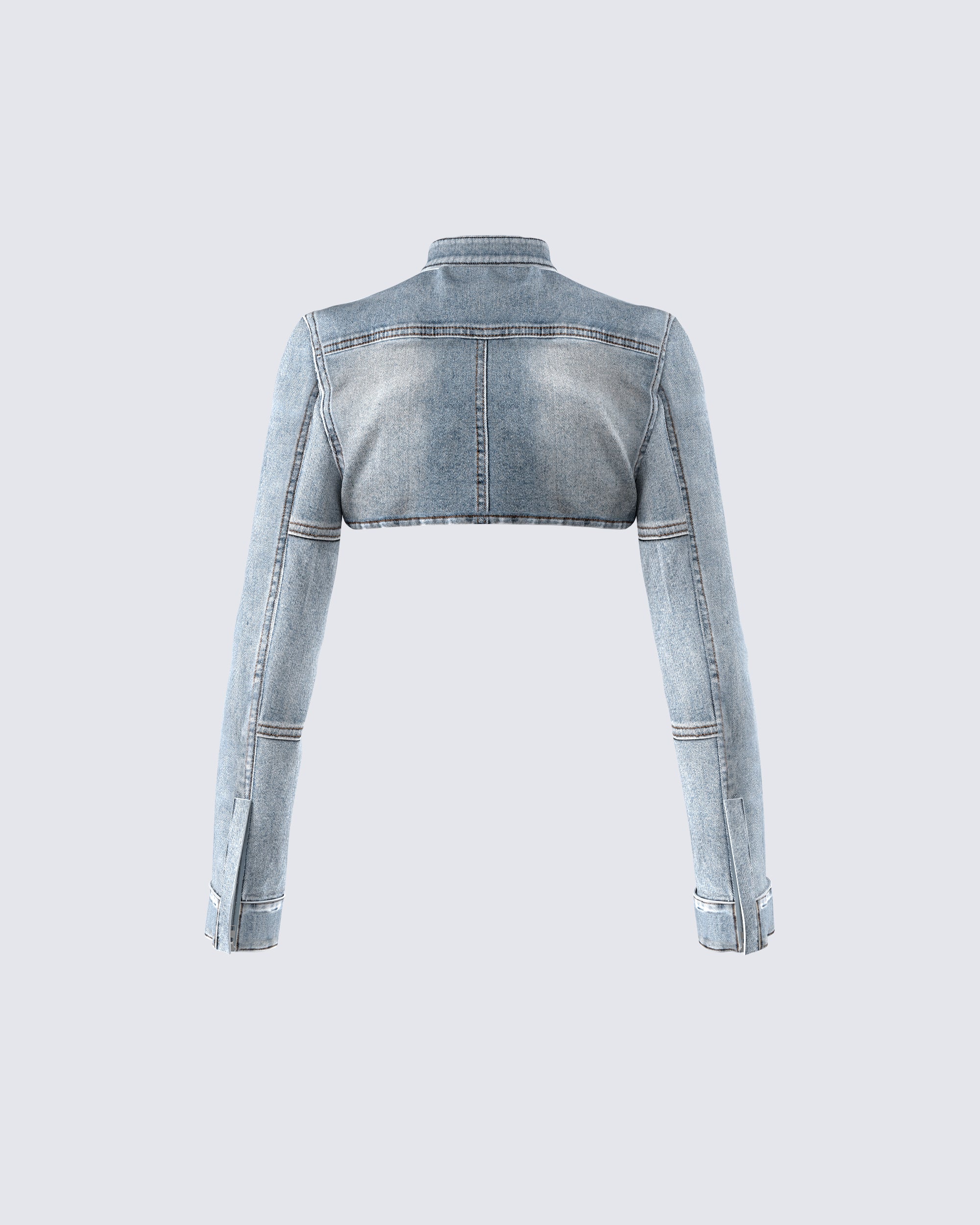 Eirene Cropped Denim Jacket - Image 3