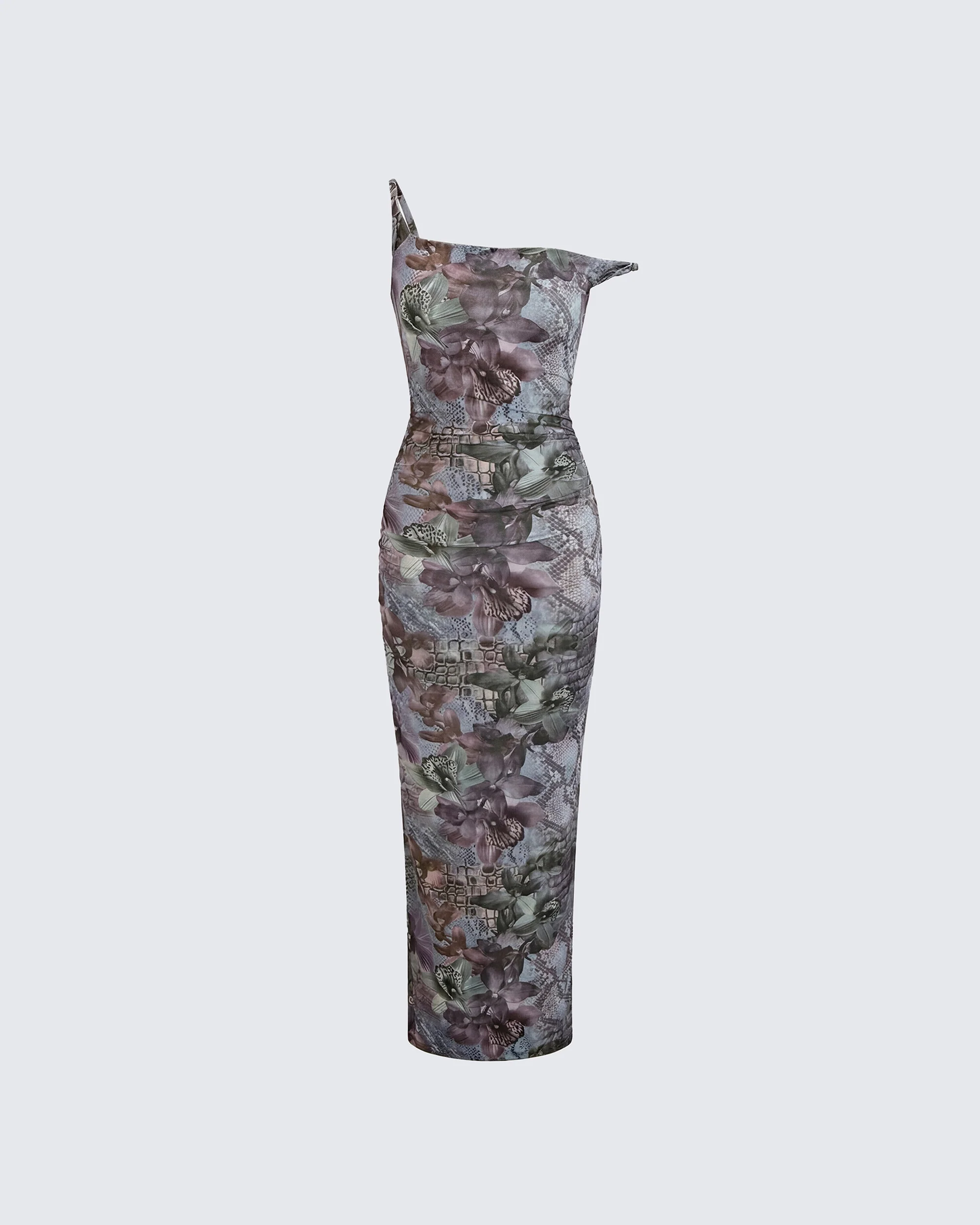 Elaris Multi Print Twist Strap Maxi Dress