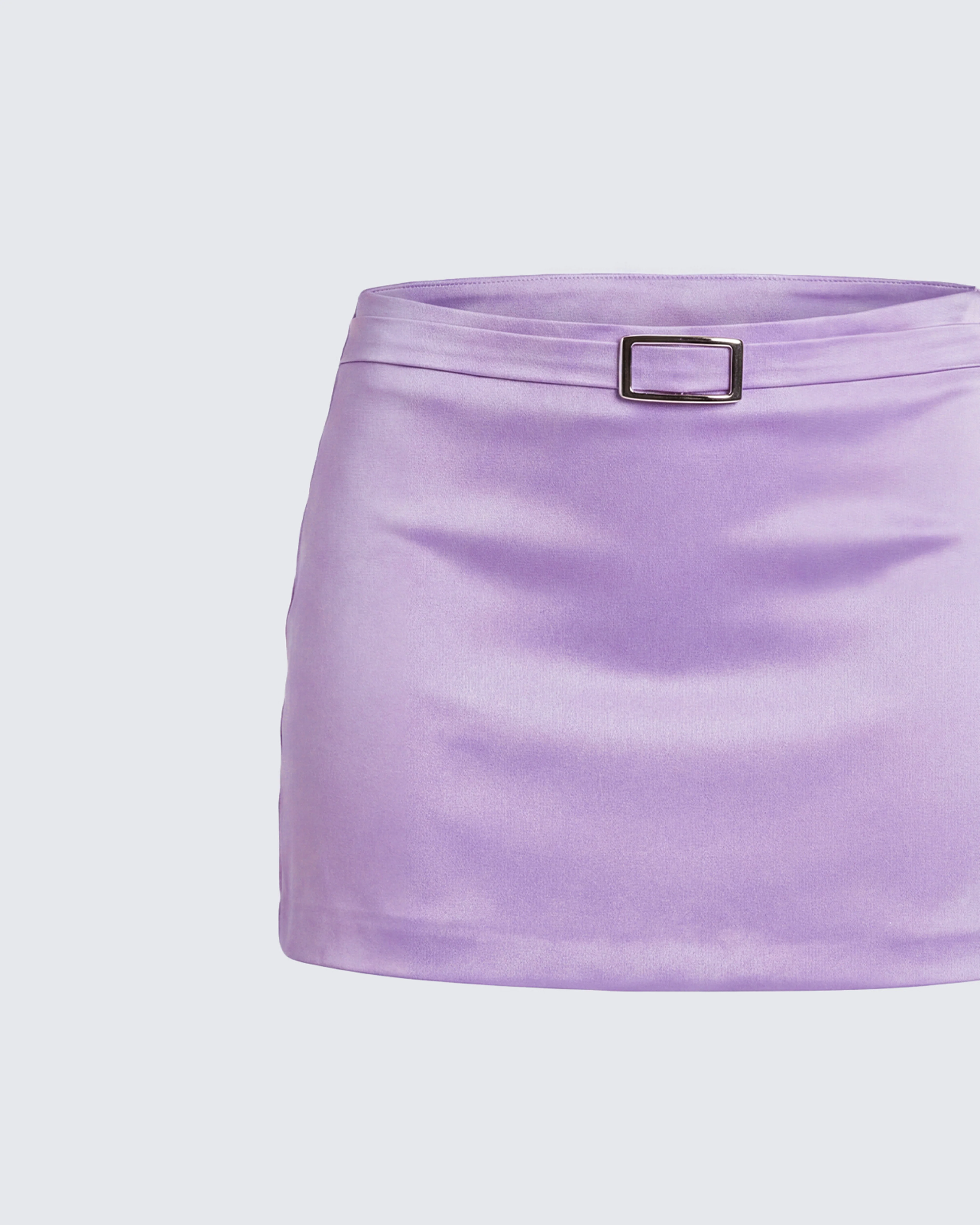 Eleanora Lilac Satin Mini Skirt - Image 6