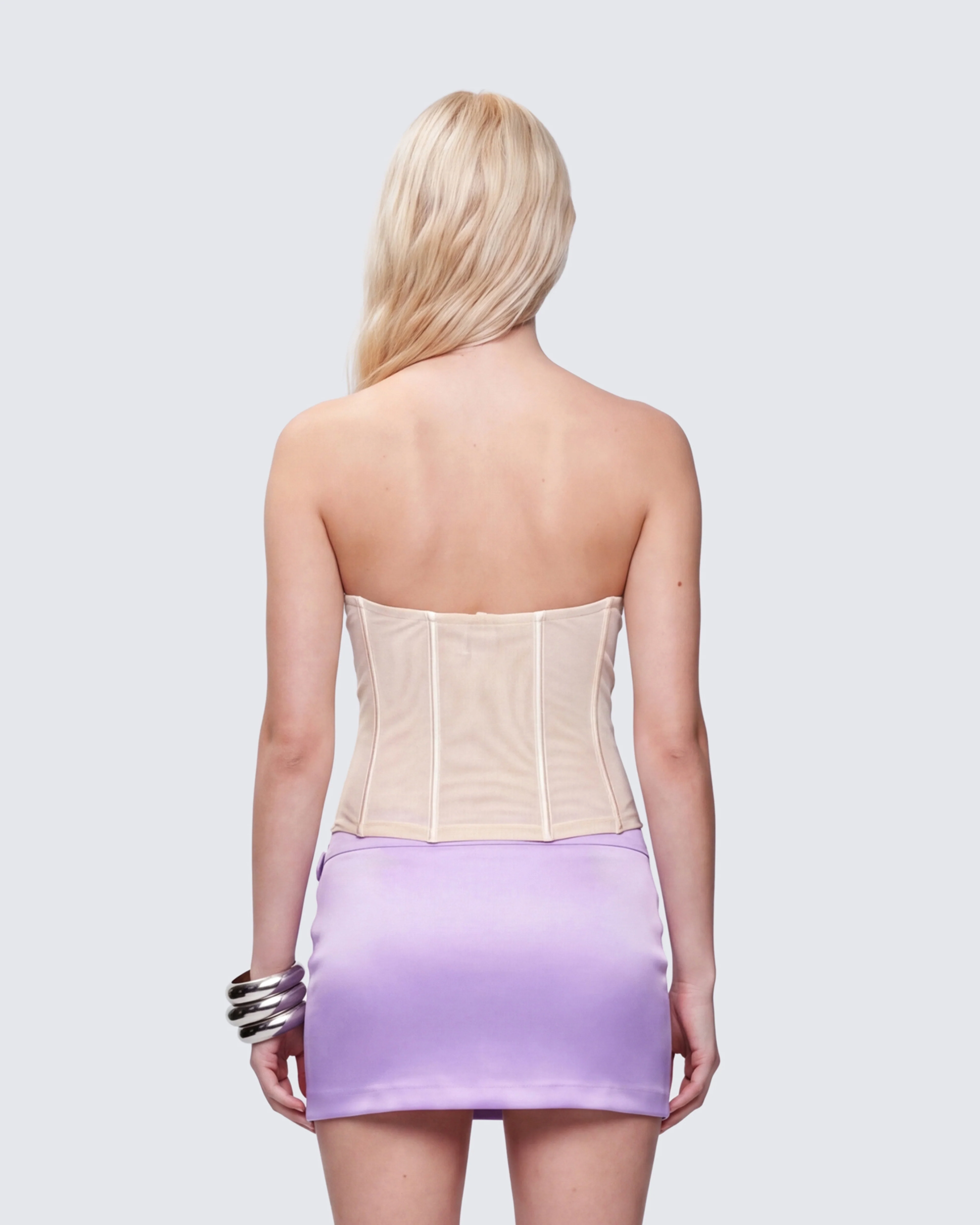 Eleanora Nude Mesh Corset Top - Image 5