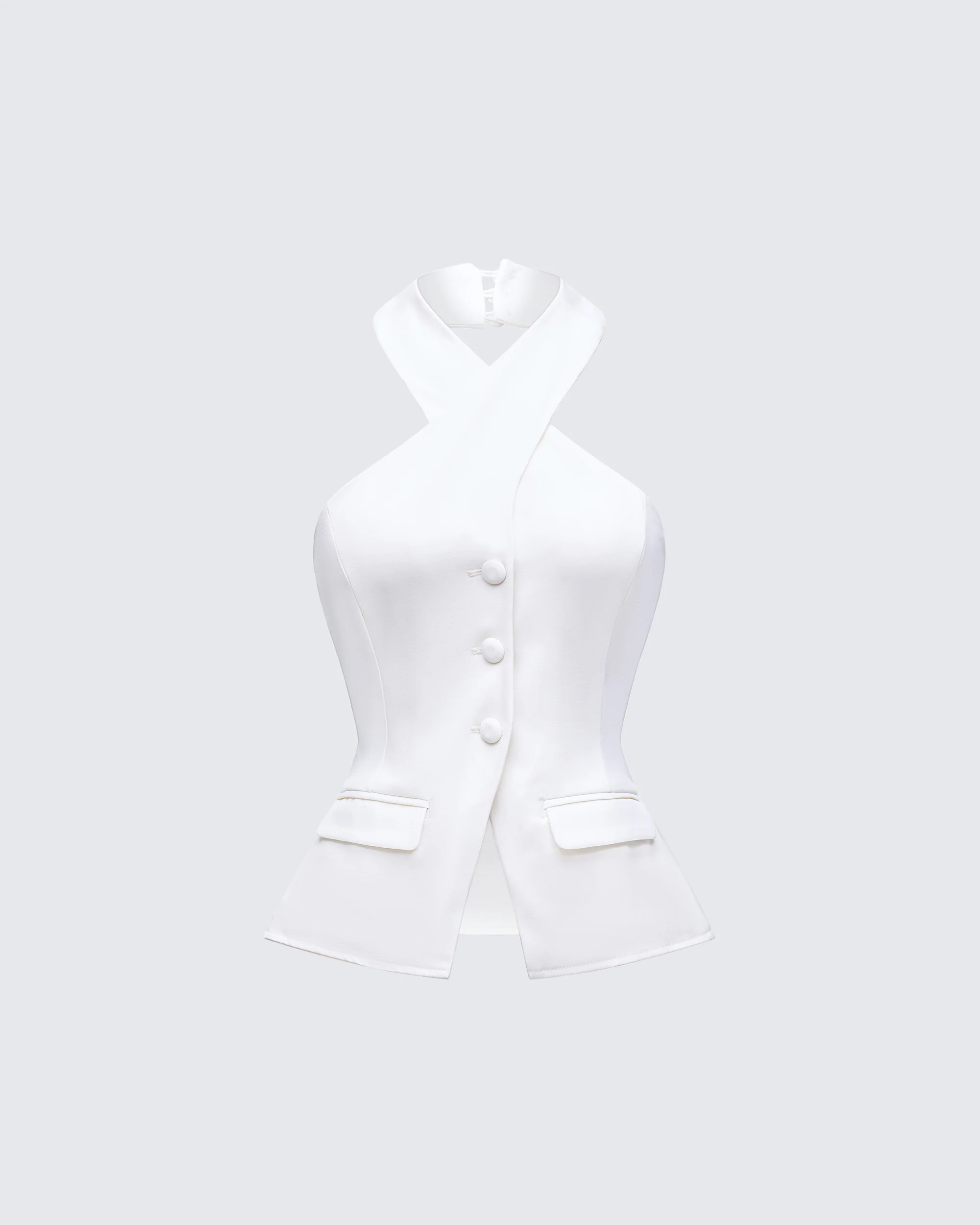 Elina Cream Halter Neck Waistcoat