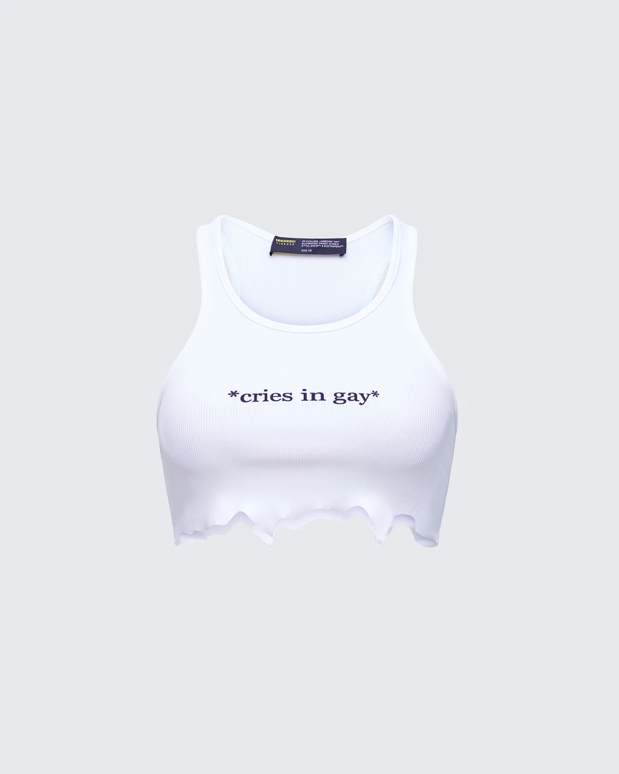 Emery White Graphic Cut Off Tank