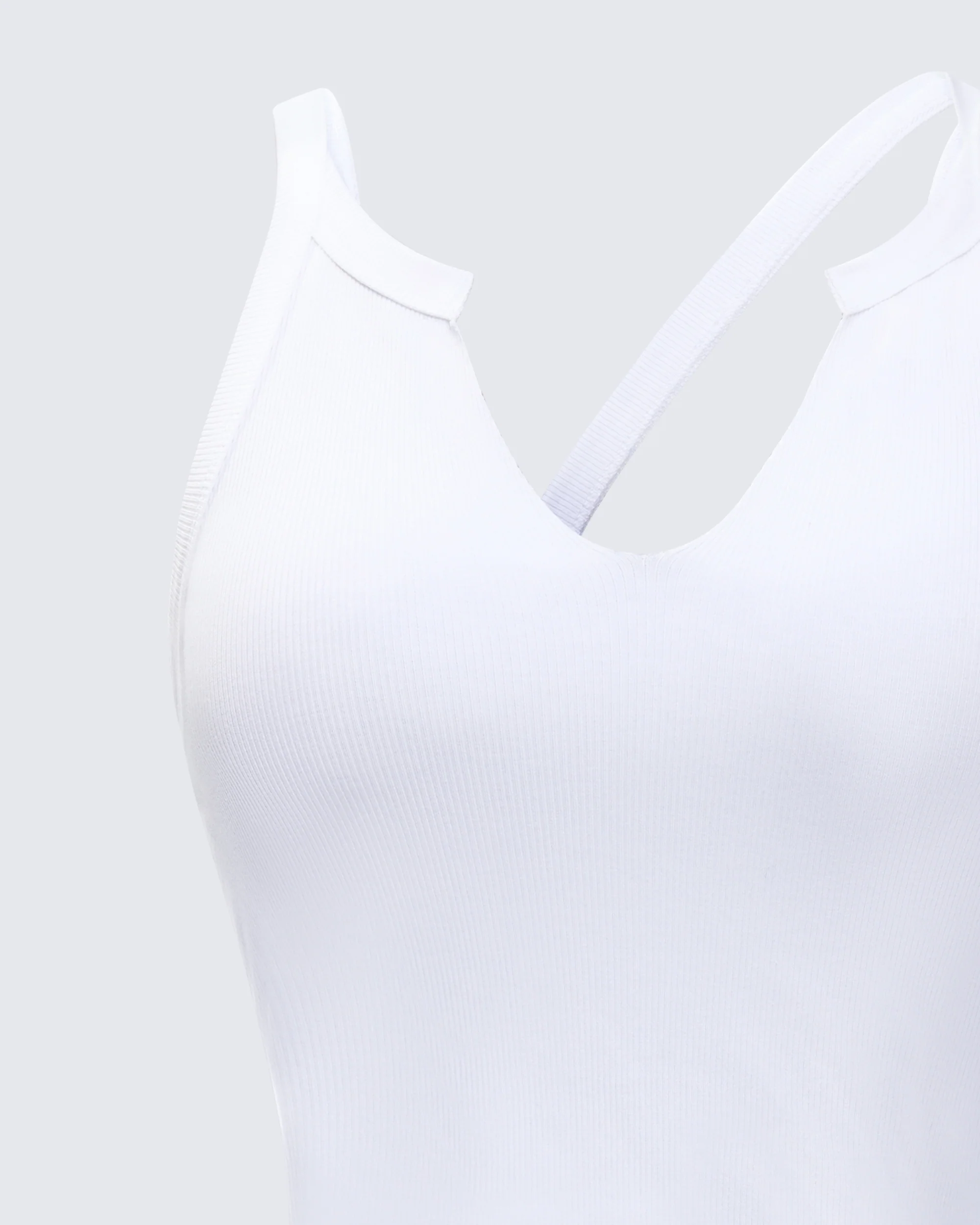 Fia White Strappy Ribbed Tank Top - Image 6