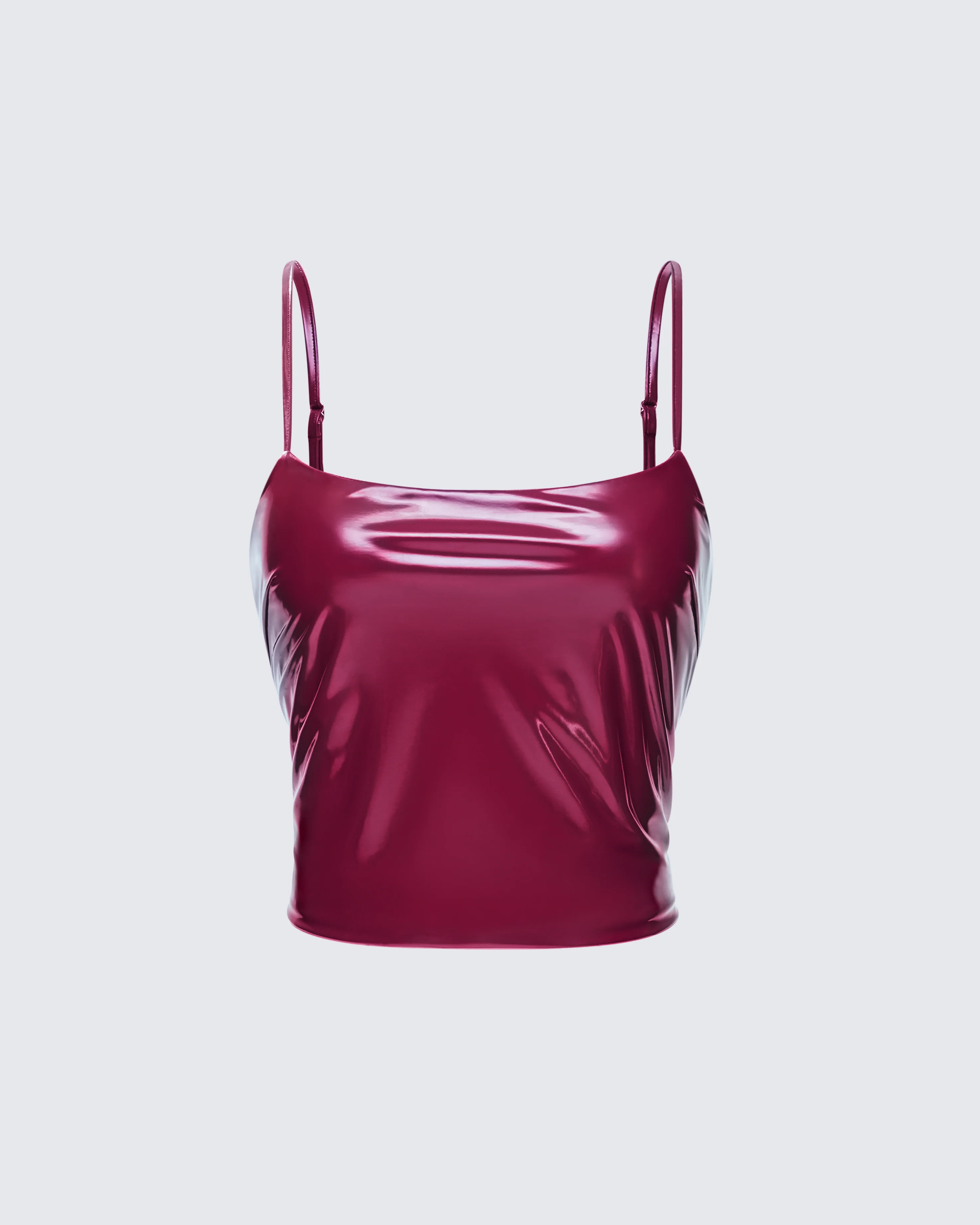 Francine Burgundy Vegan Leather Top
