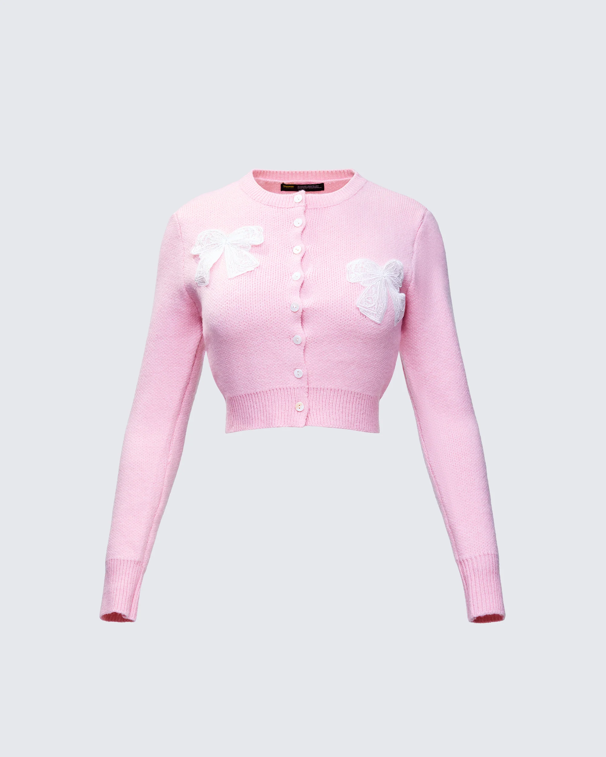Habibah Pink Bow Detail Cardigan