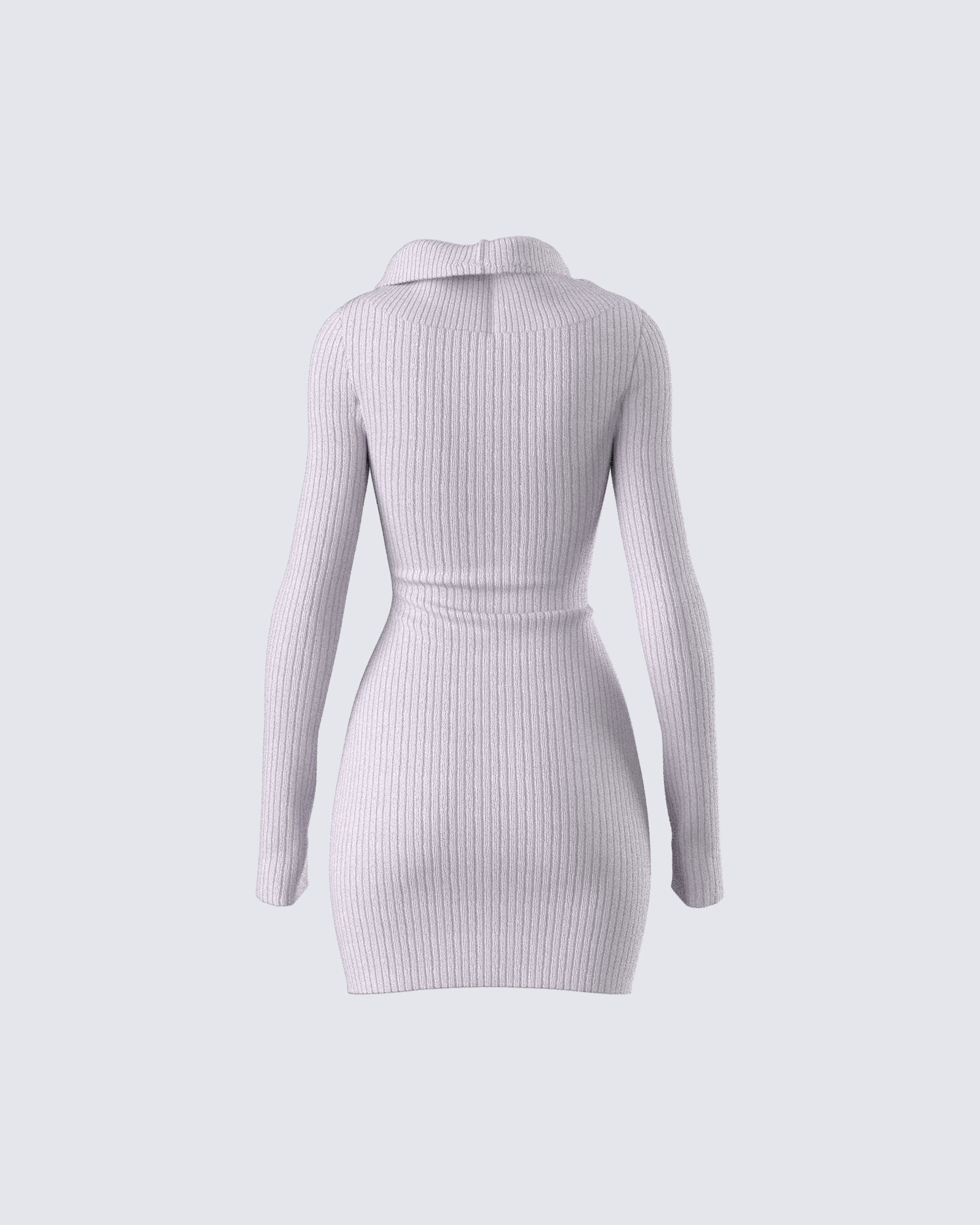 Hala Grey Cowl Neck Sweater Dress - Image 3