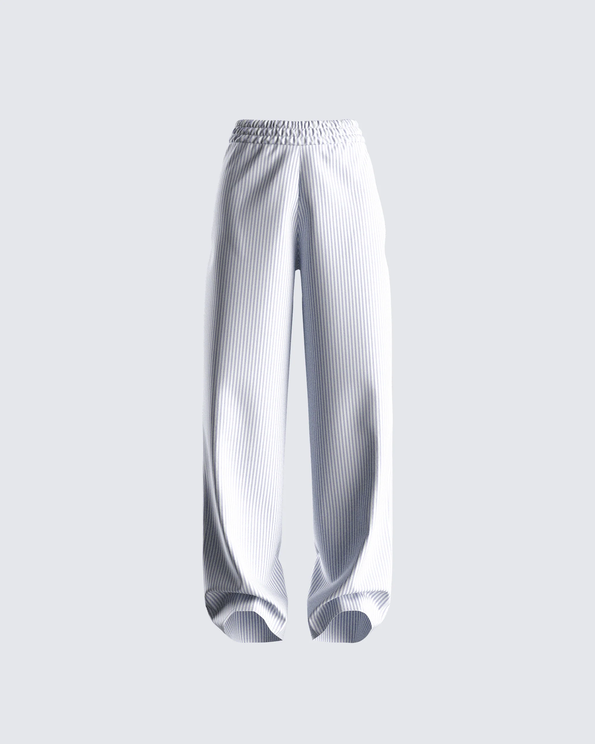 Hetty Grey Stripe Poplin Pant