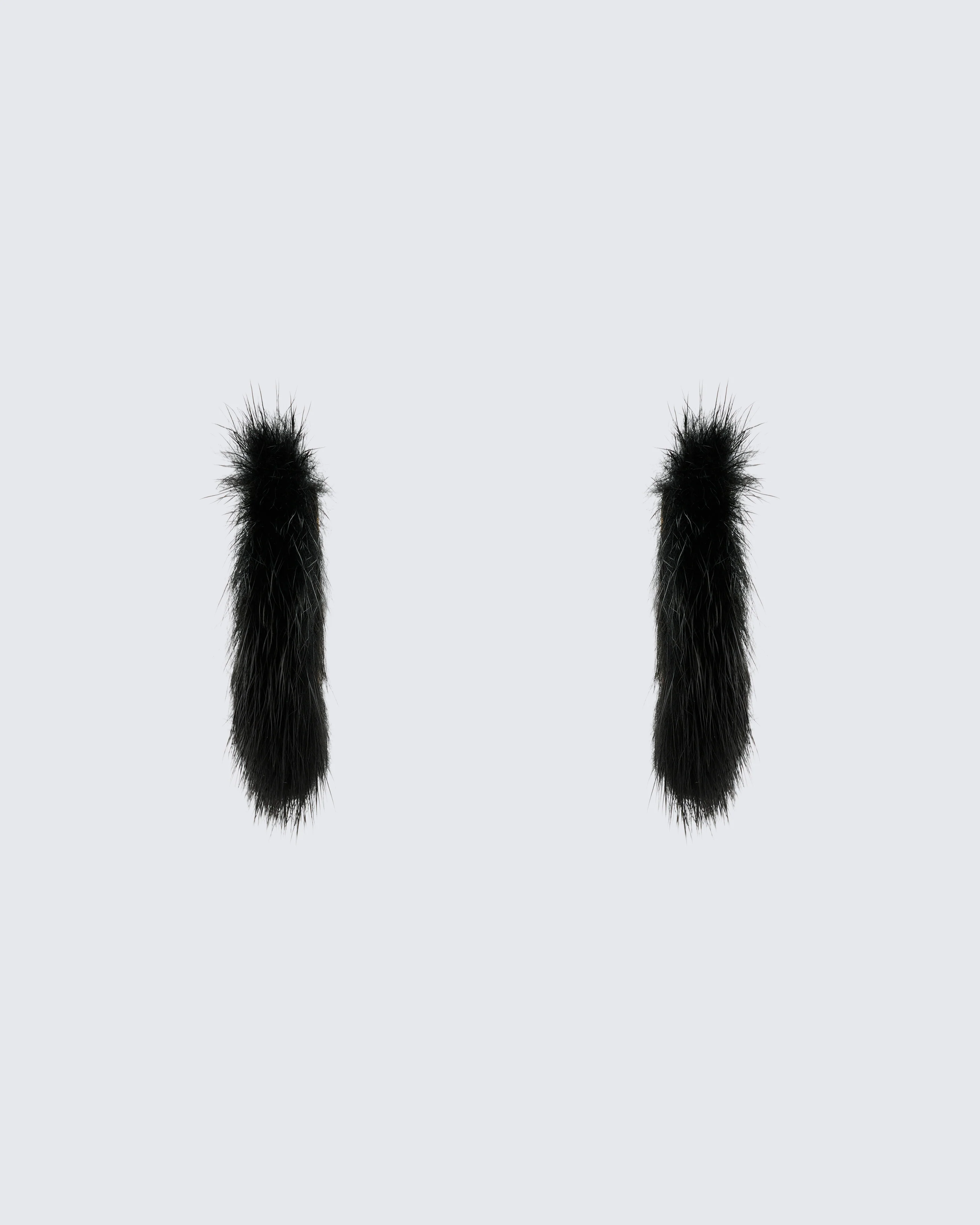 Huntleigh Black Fur Hoop Earrings