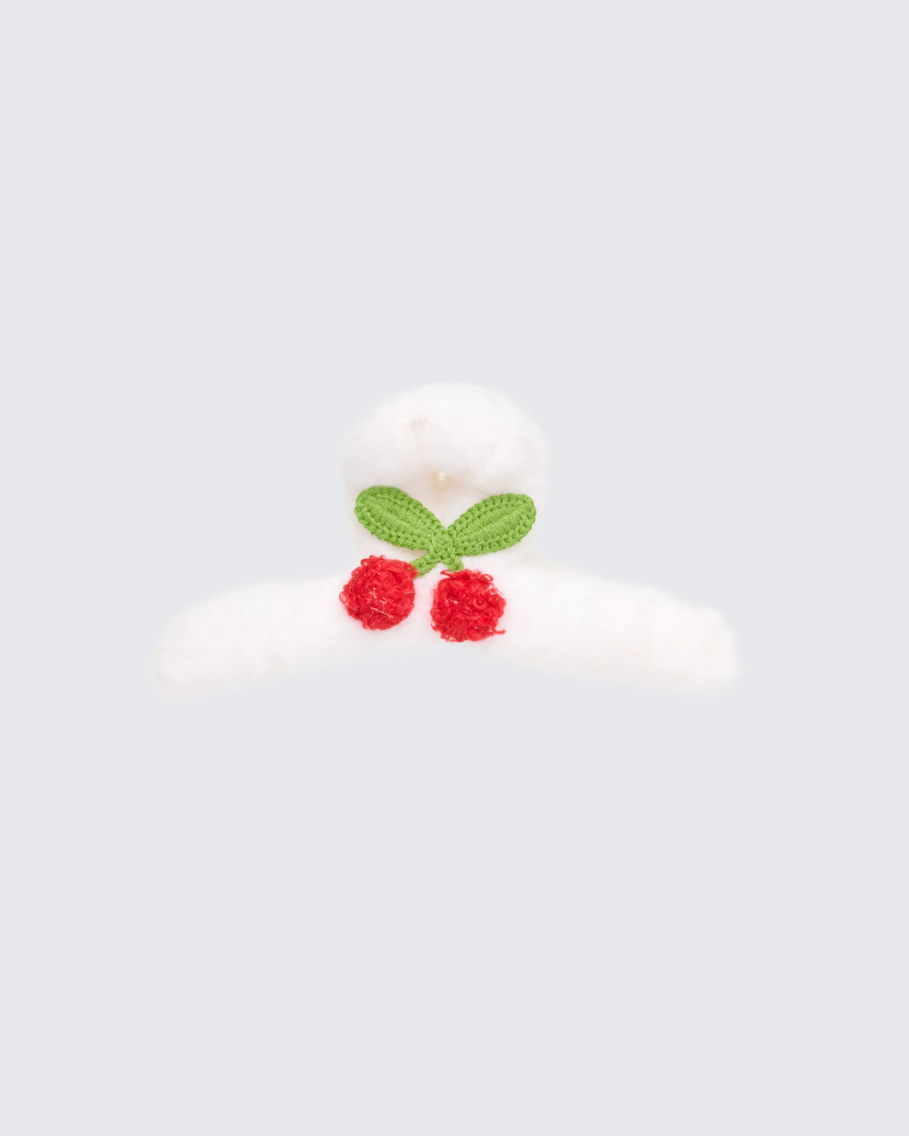 Inez White EAT ME Fluffy Hair Clip