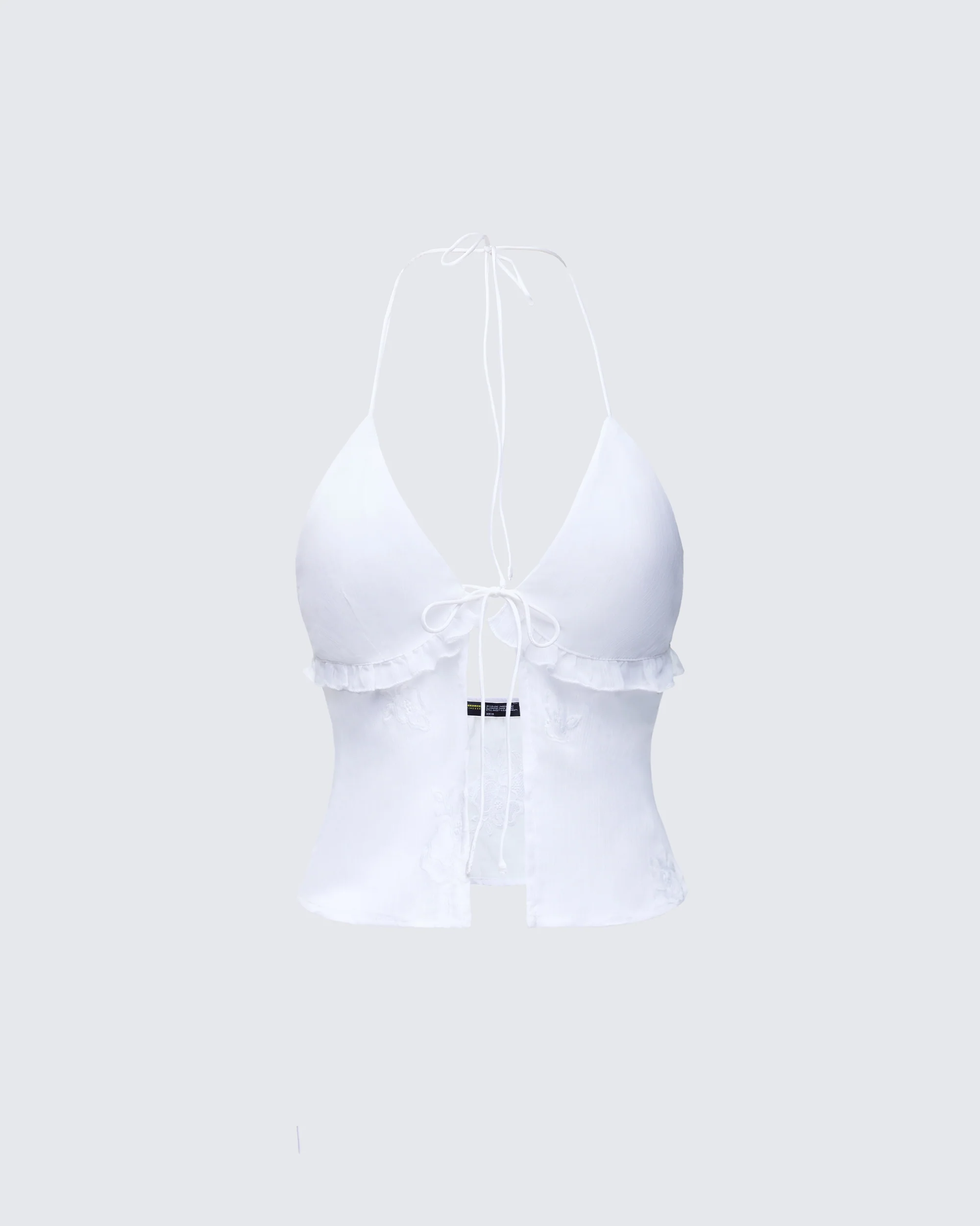 Isla Ivory Embroidered Halter Top