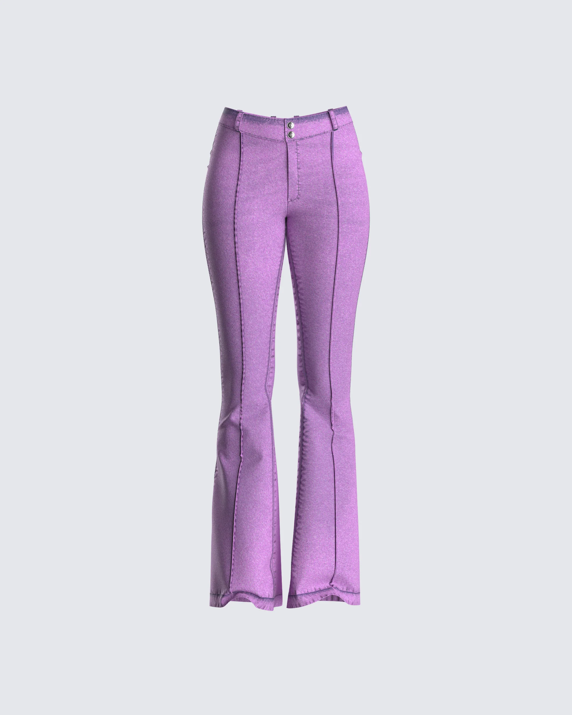Janice Pink Mid Rise Flared Jean