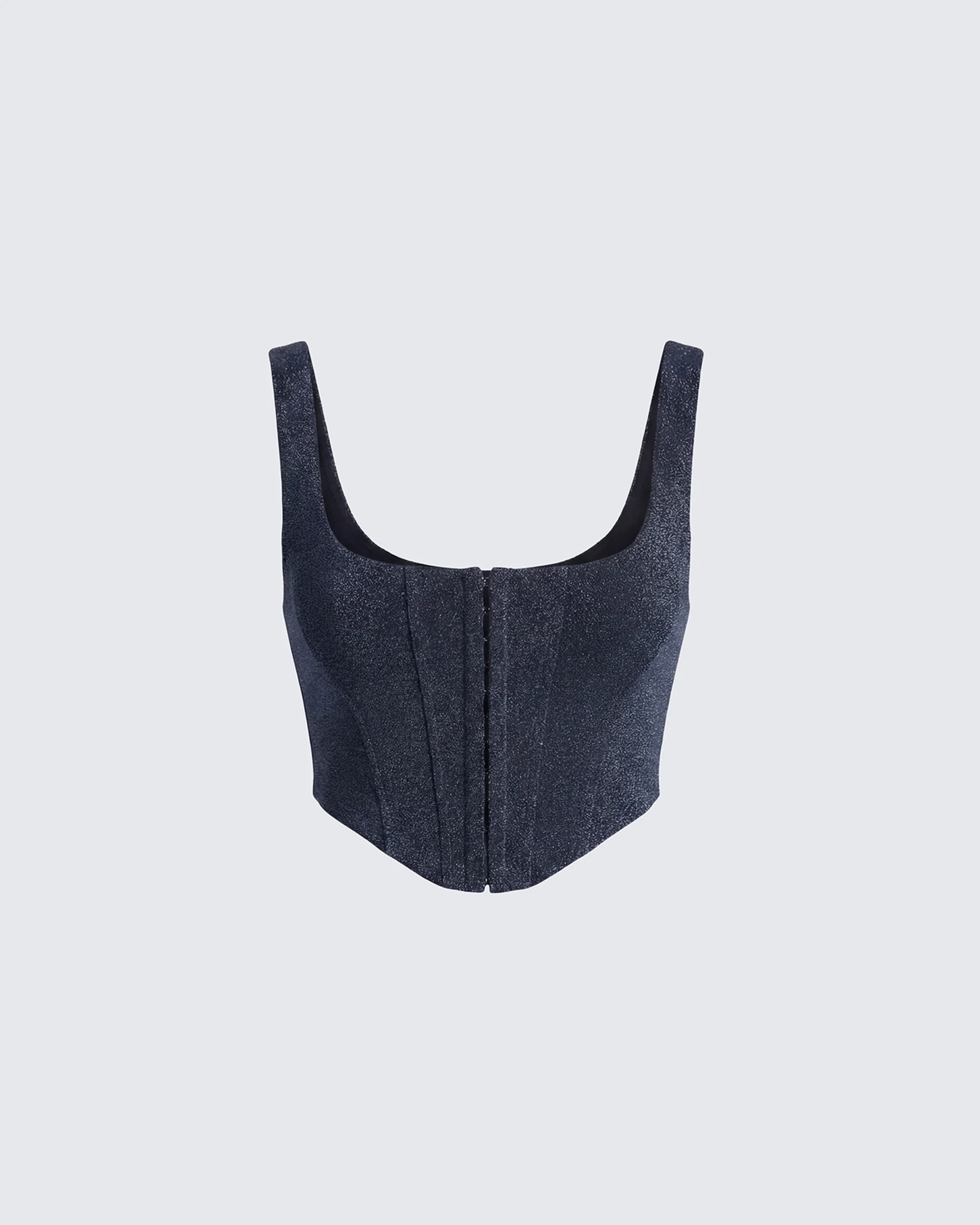 Jarvis Black Metallic Hook & Eye Corset